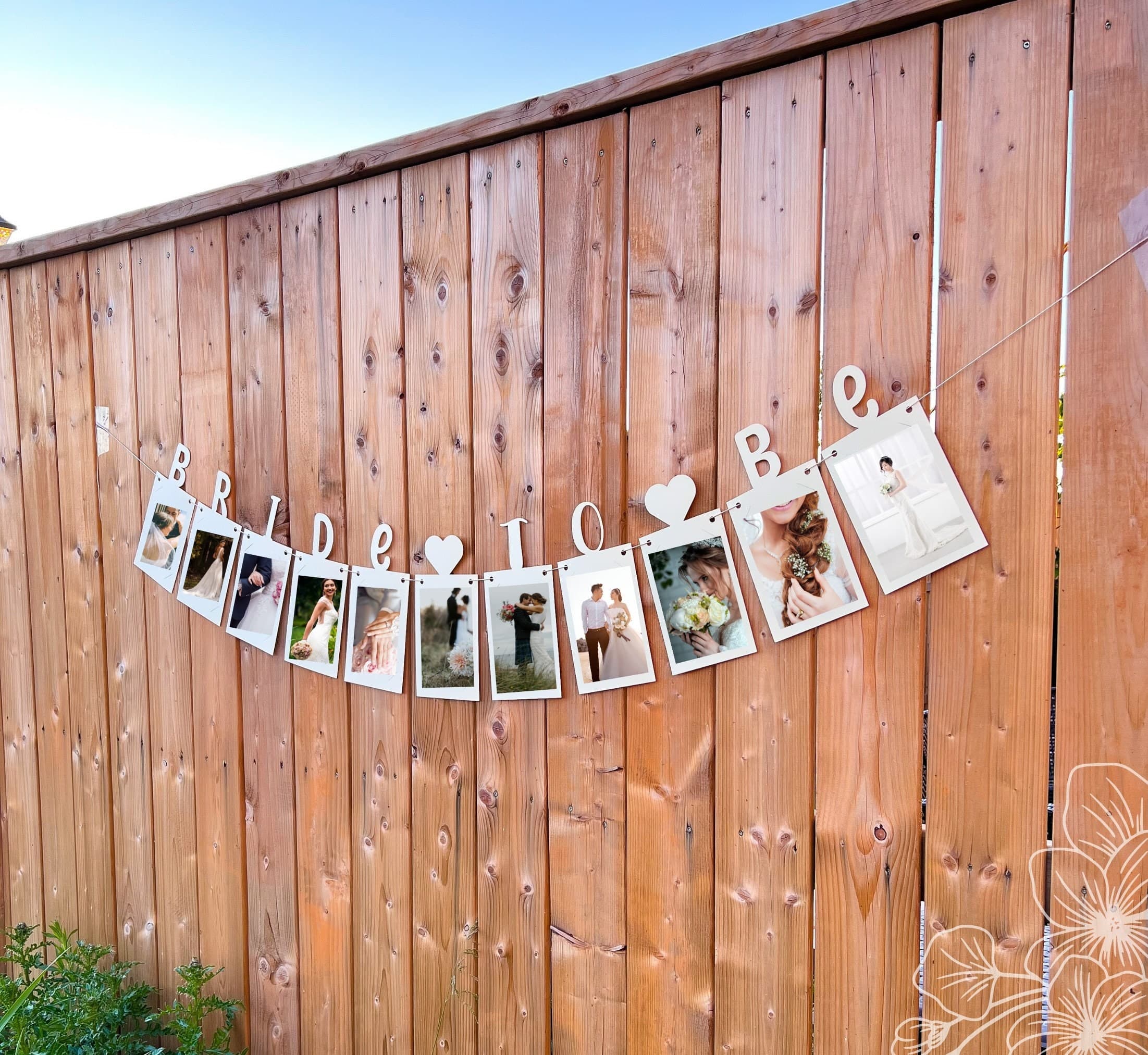Hen Party Photo Banner, Bride To Be Garland Decor, Bunting for Engagement Party, Bridal Shower with Slits for Photos - image 5