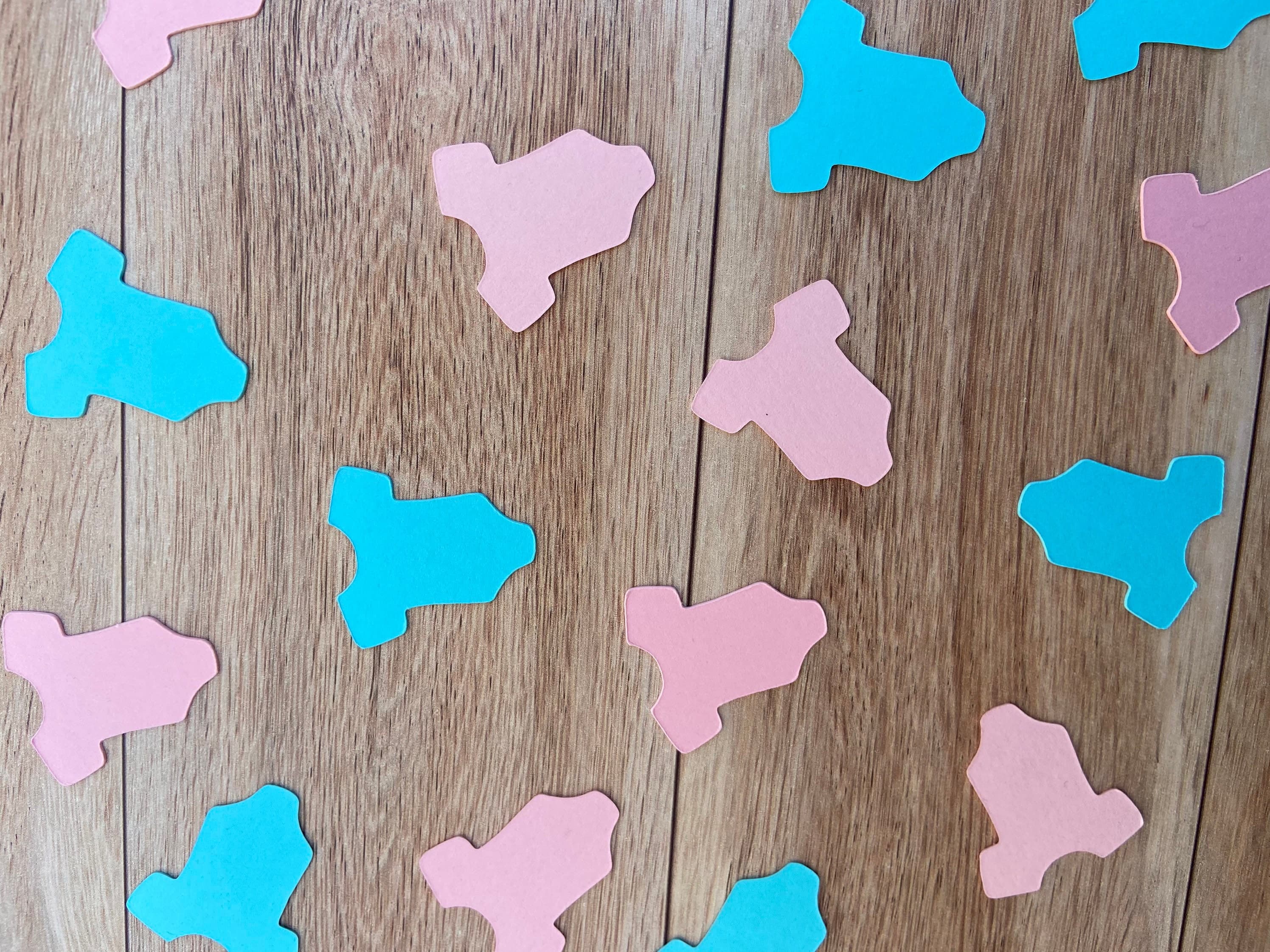 Baby Shower Confetti for Gender Reveal Party, Gender Party Decorations, Girl or Boy Confetti for Dessert Table, Pink and Blue Decor - image 3