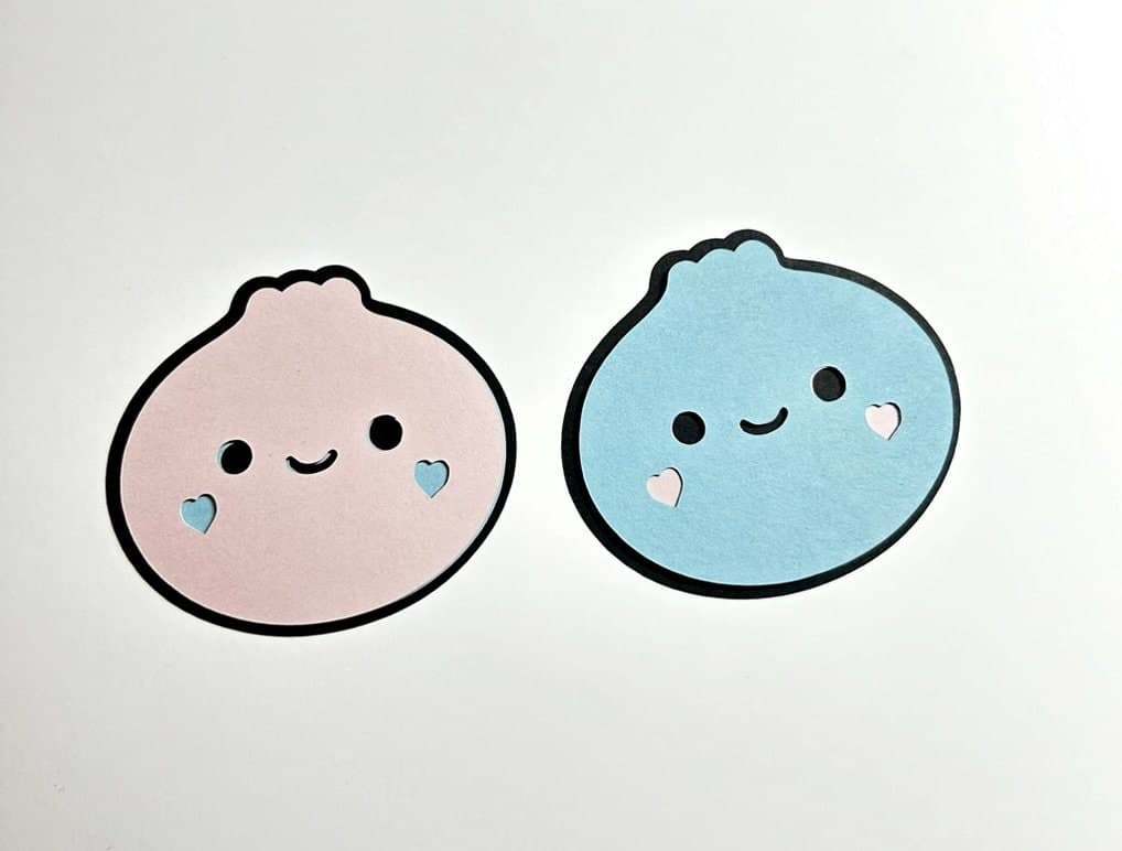 Gender Reveal Voting Cards, Layered Dumpling Die Cut For A Dumpling Gender Reveal, Boy or Girl Voting For Dumpling Gender Reveal, Pink Blue - image 5
