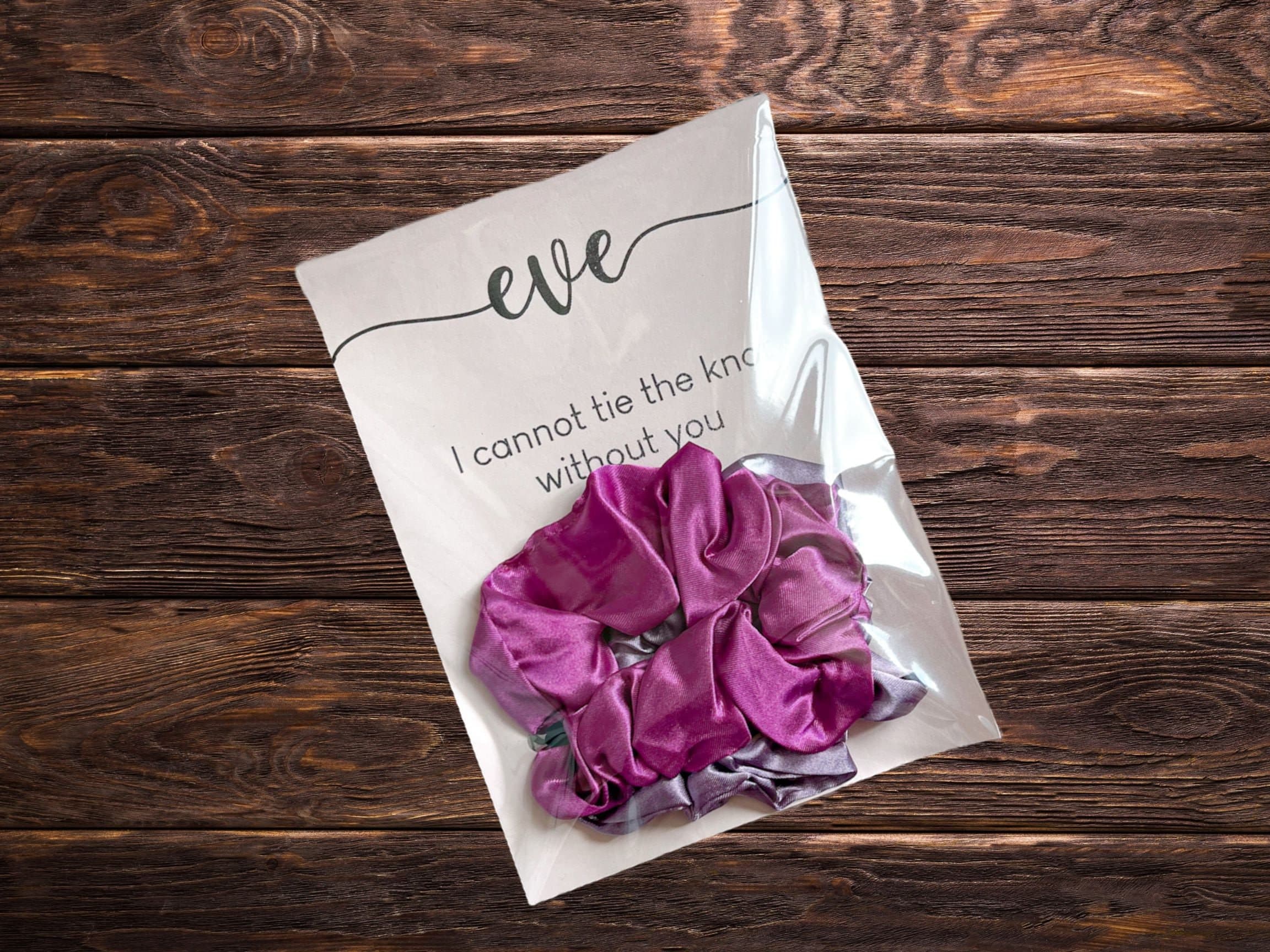 Personalized Bridesmaids Scrunchie, Satin Silk Soft Hair Scrunchies, Perfect Bridesmaid Proposal Gift - image 3