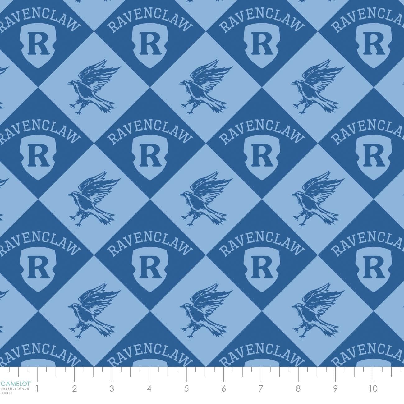 Harry Potter Cotton Fabric by the Yard - Harry Potter House Champions Ravenclaw Diamond Check Blue - Camelot 23800947-01 - image 3