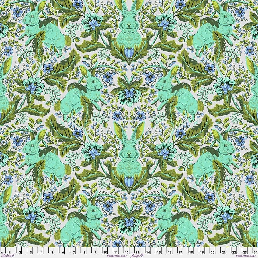 Tula Pink Cotton Fabric by the Yard - Full Moon Forest II Hoppy Go Lucky Starlight - Free Spirit PWTP246.STARLIGHT