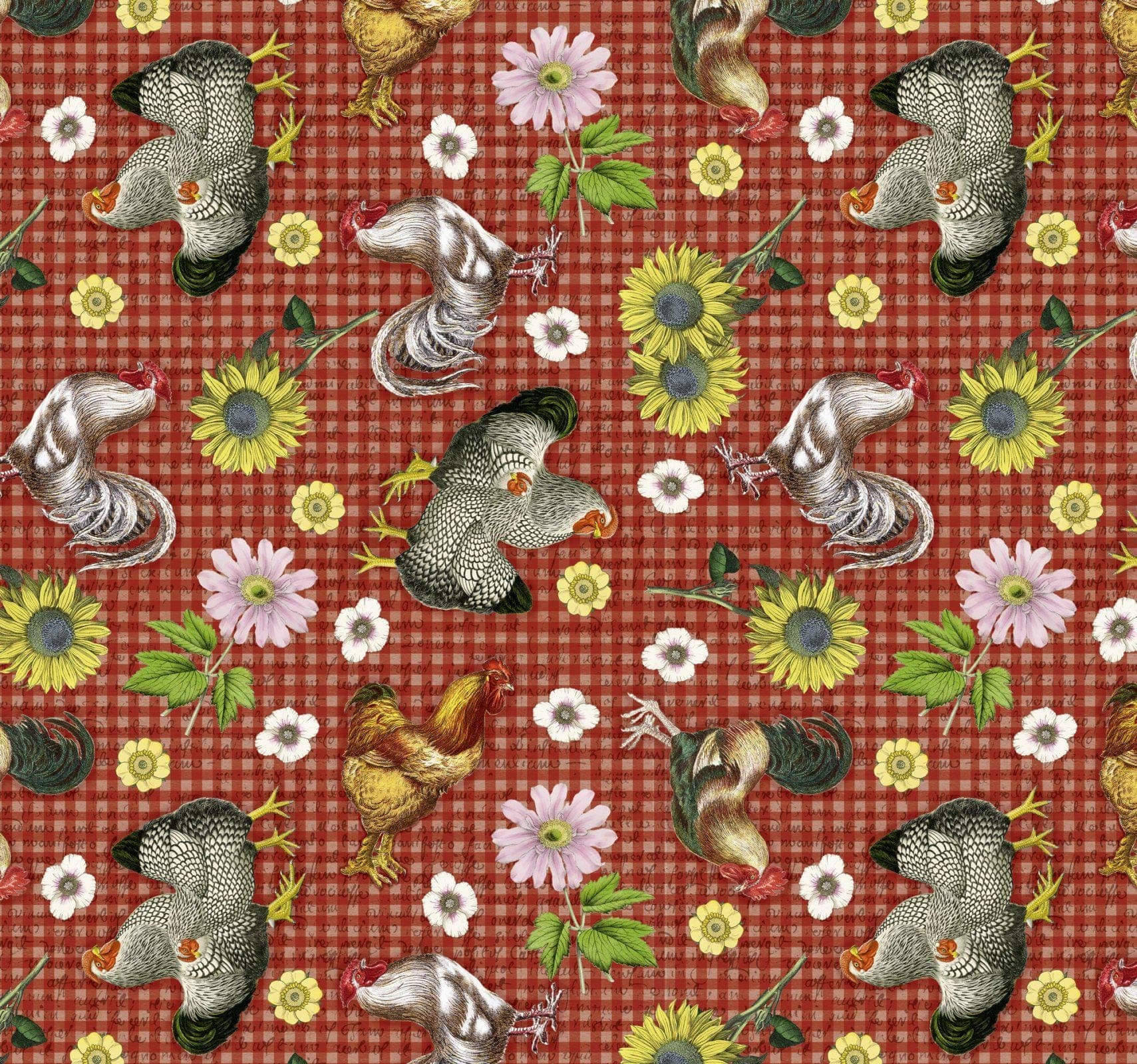 Farm Cotton Fabric by the Yard - Potpourri of Novelty Farmhouse Gingham - David's Textiles DX 1777 4C 2