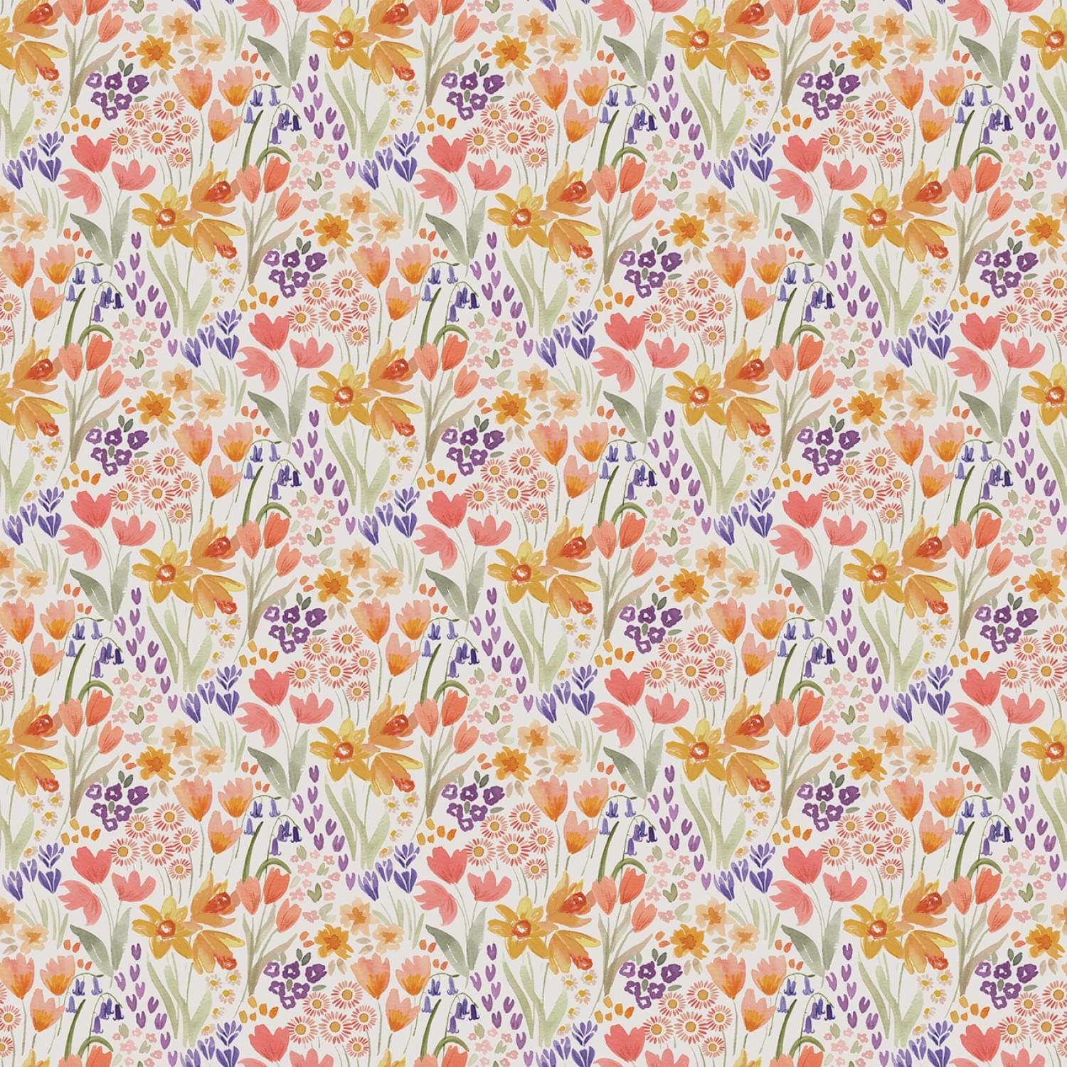 Woodland Cotton Fabric by the Yard - Floral Forest Full Bloom Egret - Faye Nye for Dear Stella DFN3438-EGRET