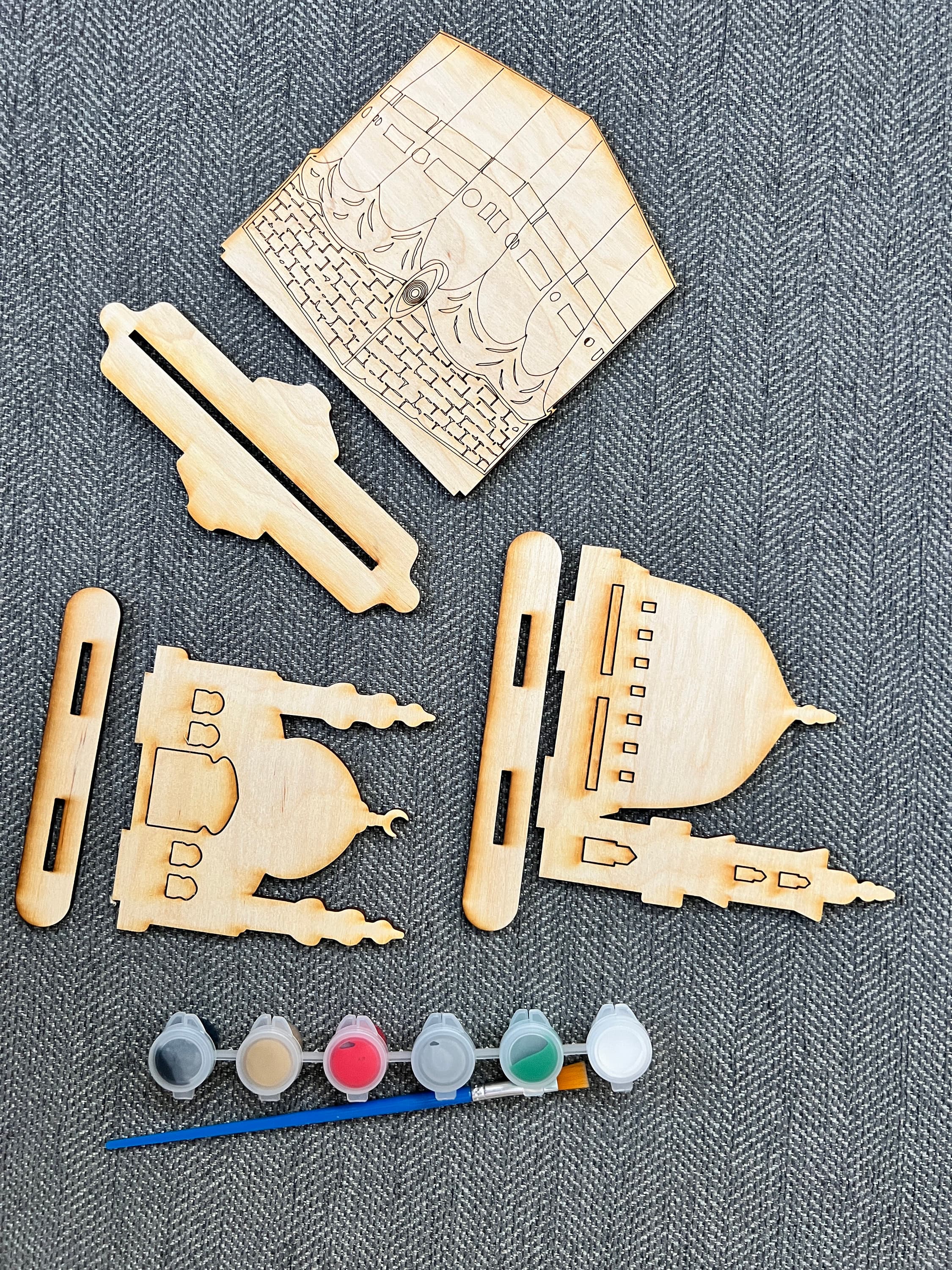 Hajj, Kaaba and Masjid Wood Puzzle with Stand, DIY Paint Your Own Masjid, Eid Gift Activity, Ramadan Gift, Ramadan Craft, Eid, Islamic - image 3