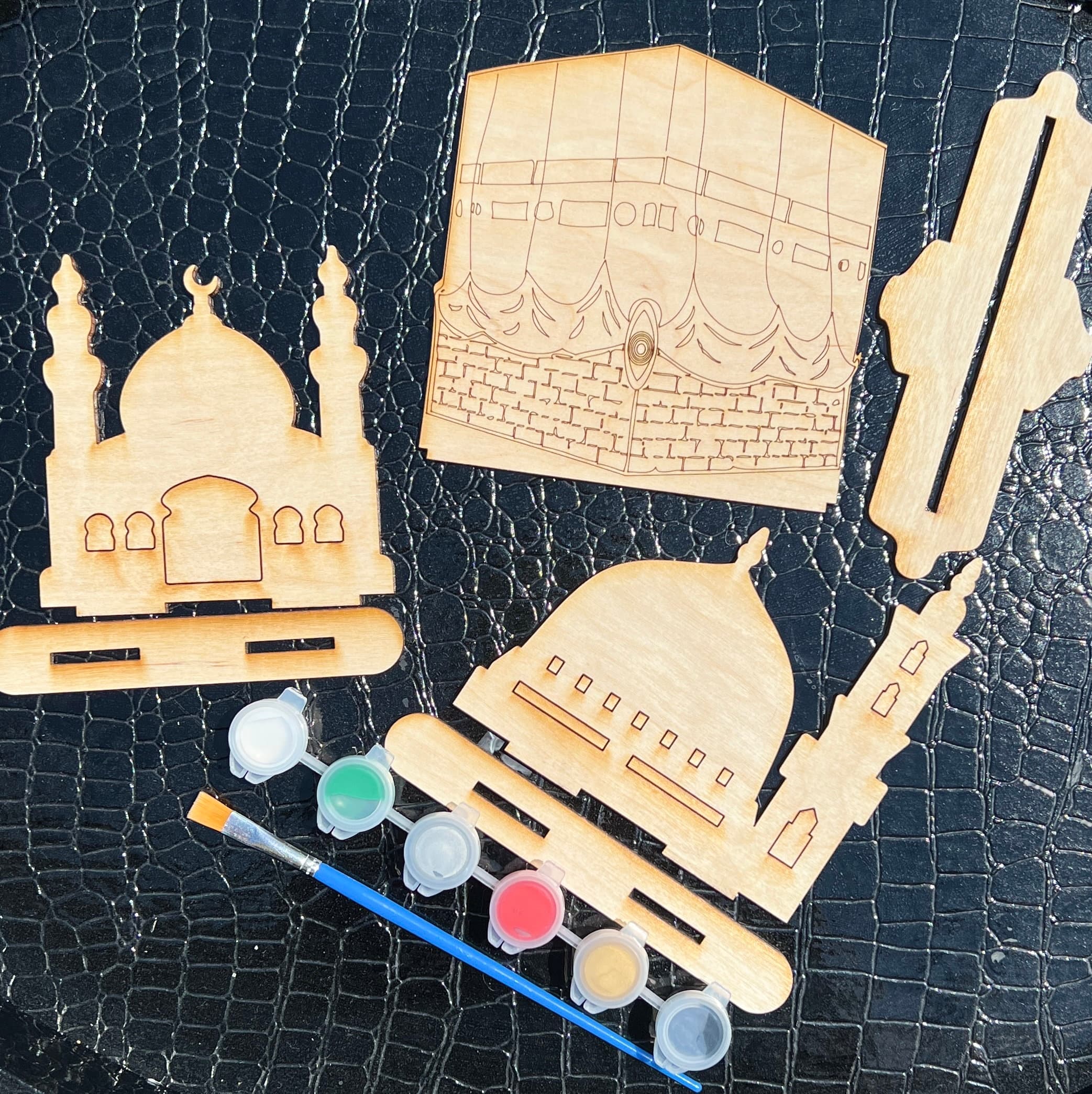 Hajj, Kaaba and Masjid Wood Puzzle with Stand, DIY Paint Your Own Masjid, Eid Gift Activity, Ramadan Gift, Ramadan Craft, Eid, Islamic