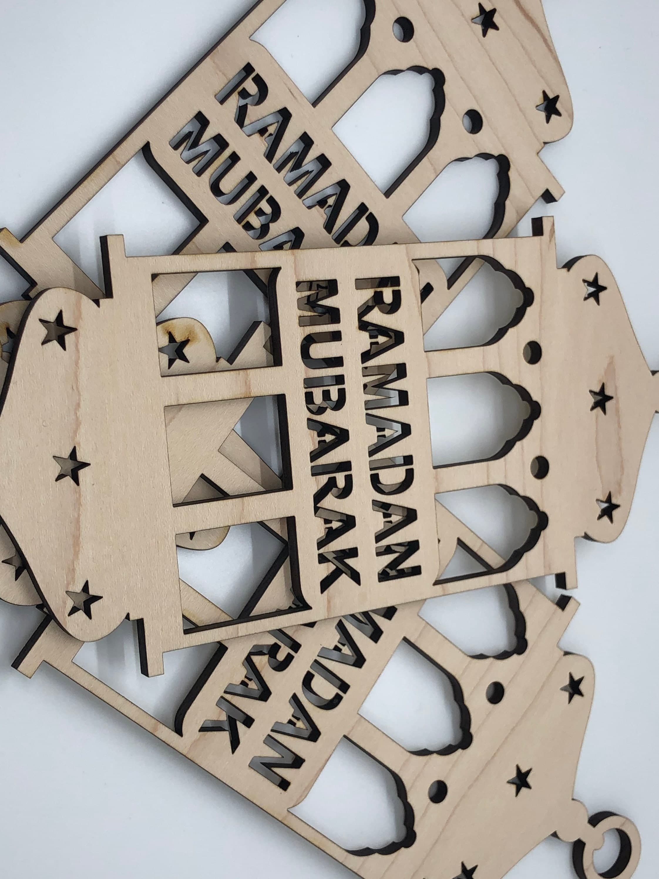 4 pcs Ramadan wooden lantern, islamic wall art, ramadan decoration, eid, islamic art, custom color