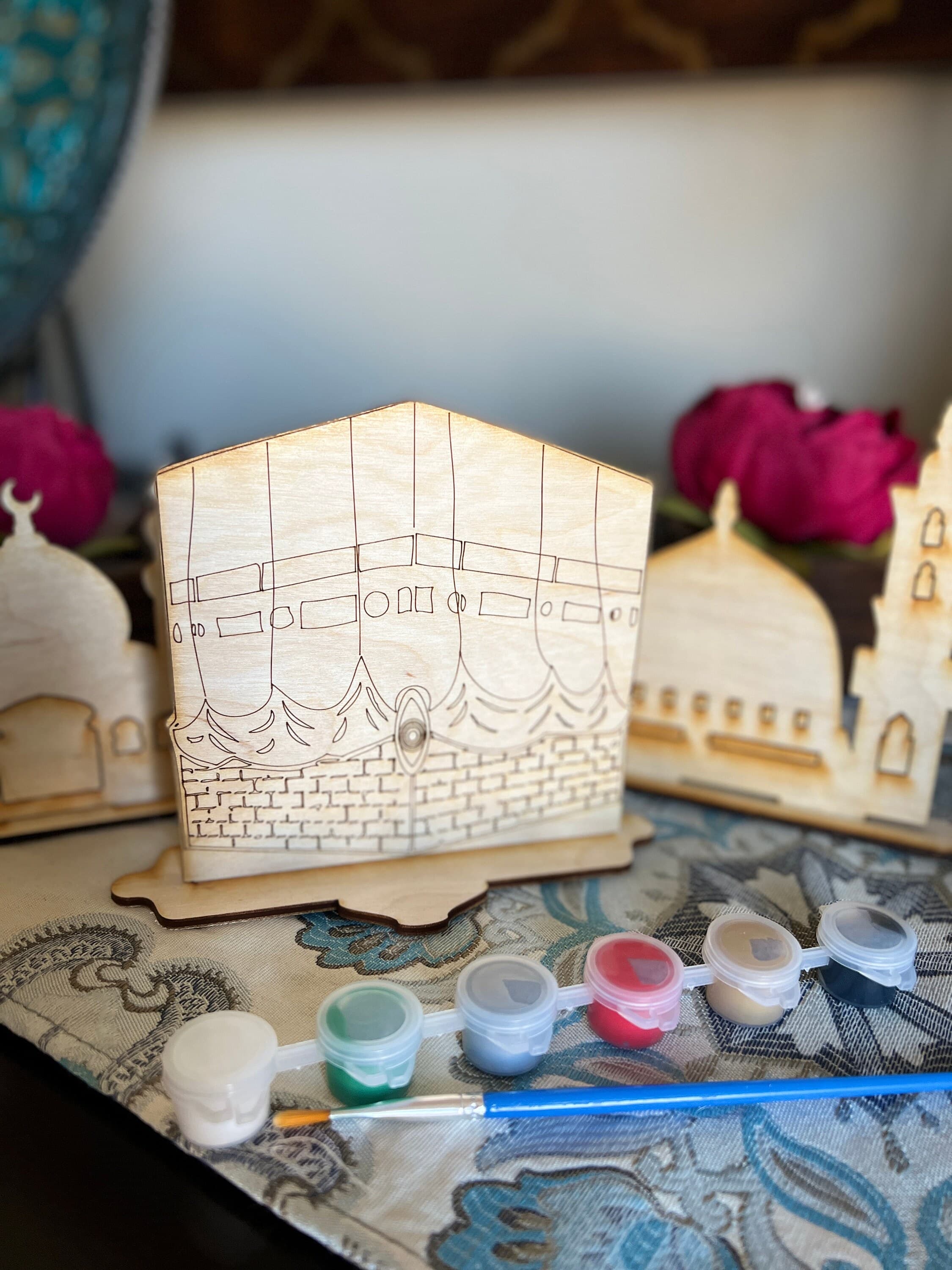 Hajj, Kaaba and Masjid Wood Puzzle with Stand, DIY Paint Your Own Masjid, Eid Gift Activity, Ramadan Gift, Ramadan Craft, Eid, Islamic - image 4