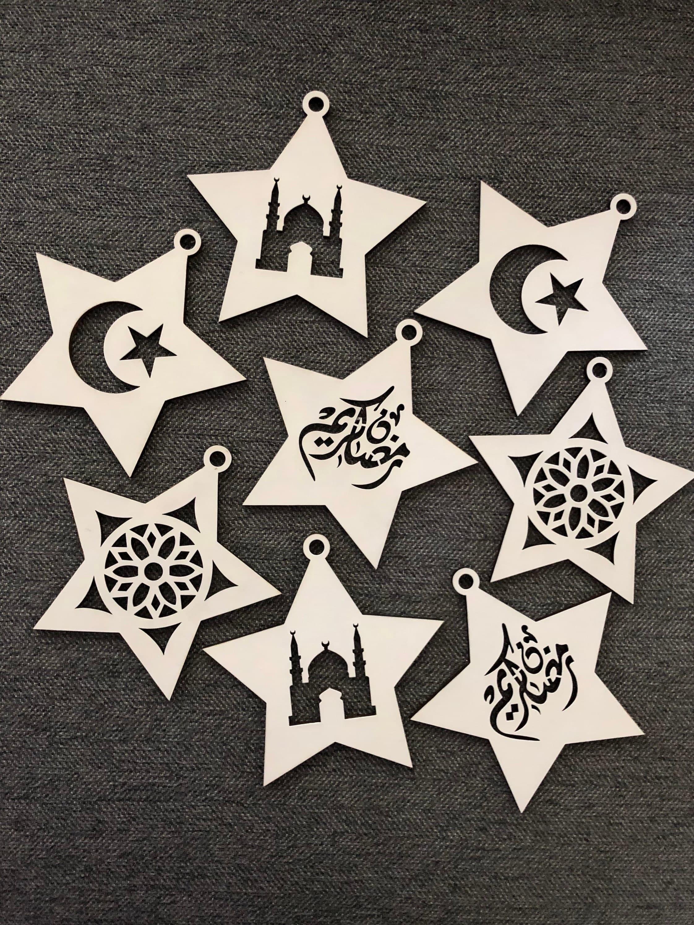 4 PCS Ramadan Star 3D Wood wall Art, Islamic Decoration, Ramadan Mubarak, Ramadan Kareem, Muslim, Eid Fitr, ramadan deco, Eid Decoration. - image 3