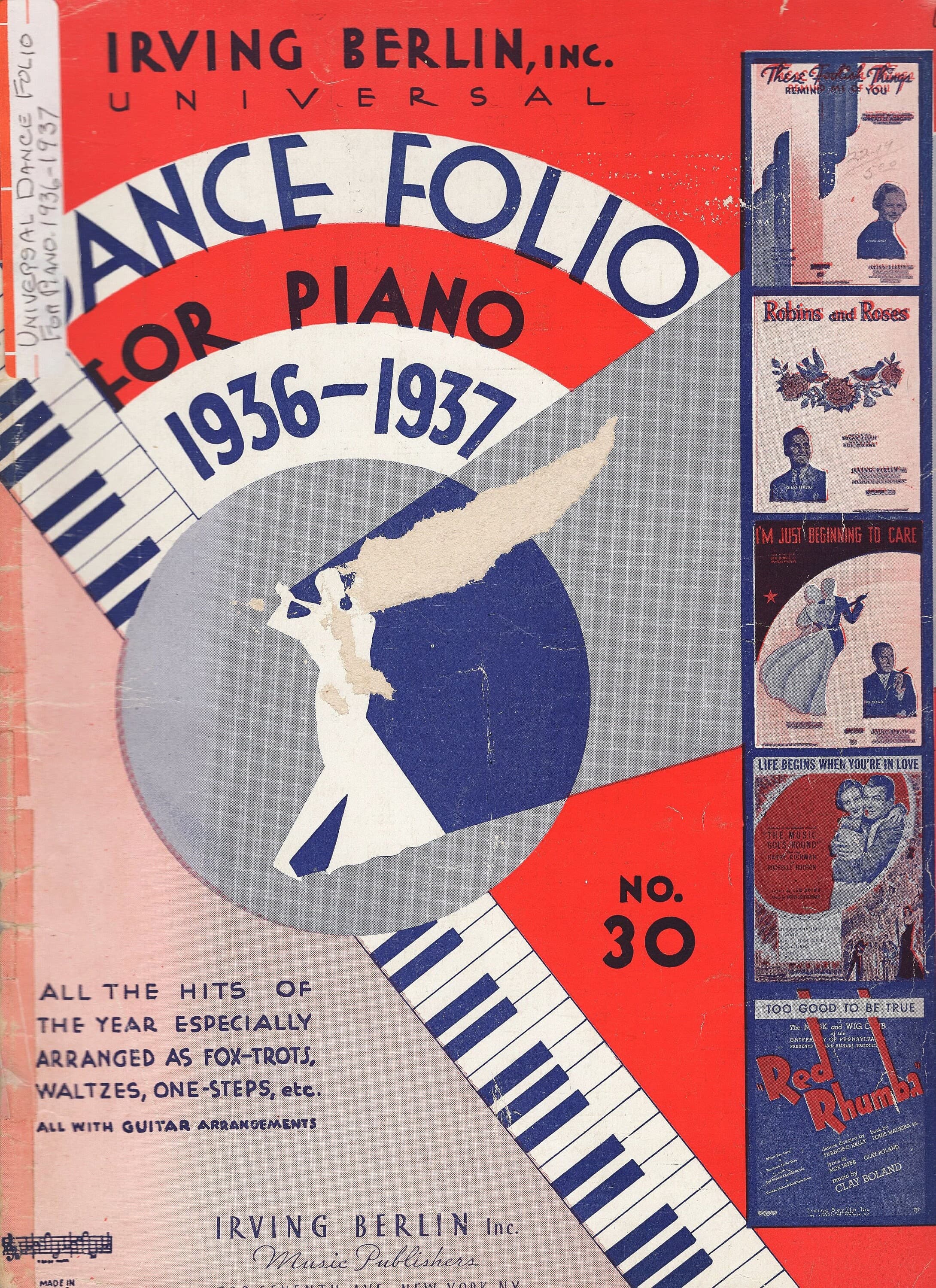 Universal Dance Folio for Piano No. 30 1936-1937