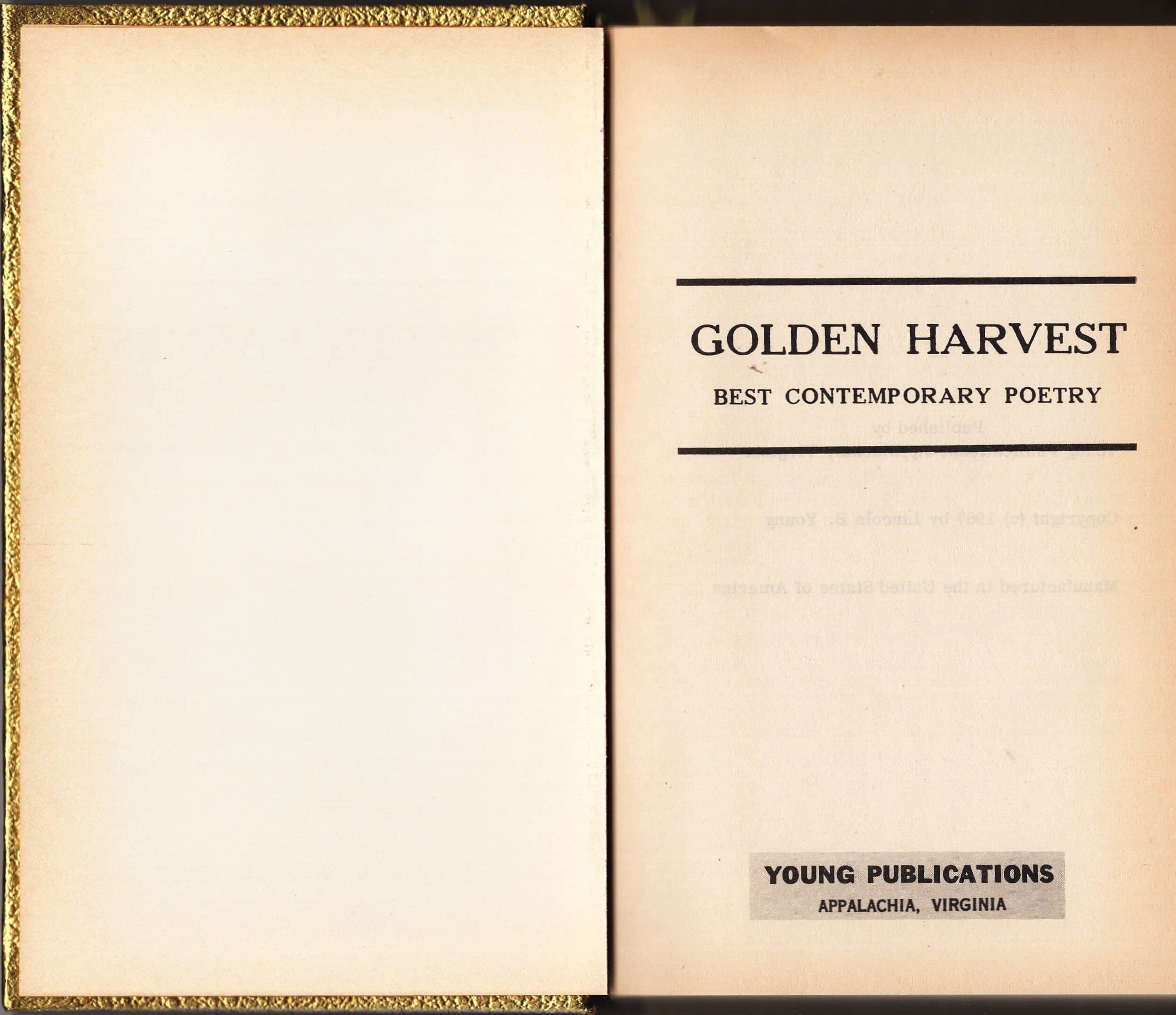 Golden Harvest: Best Contemporary Poetry Published by Young Publications, 1967 - image 3
