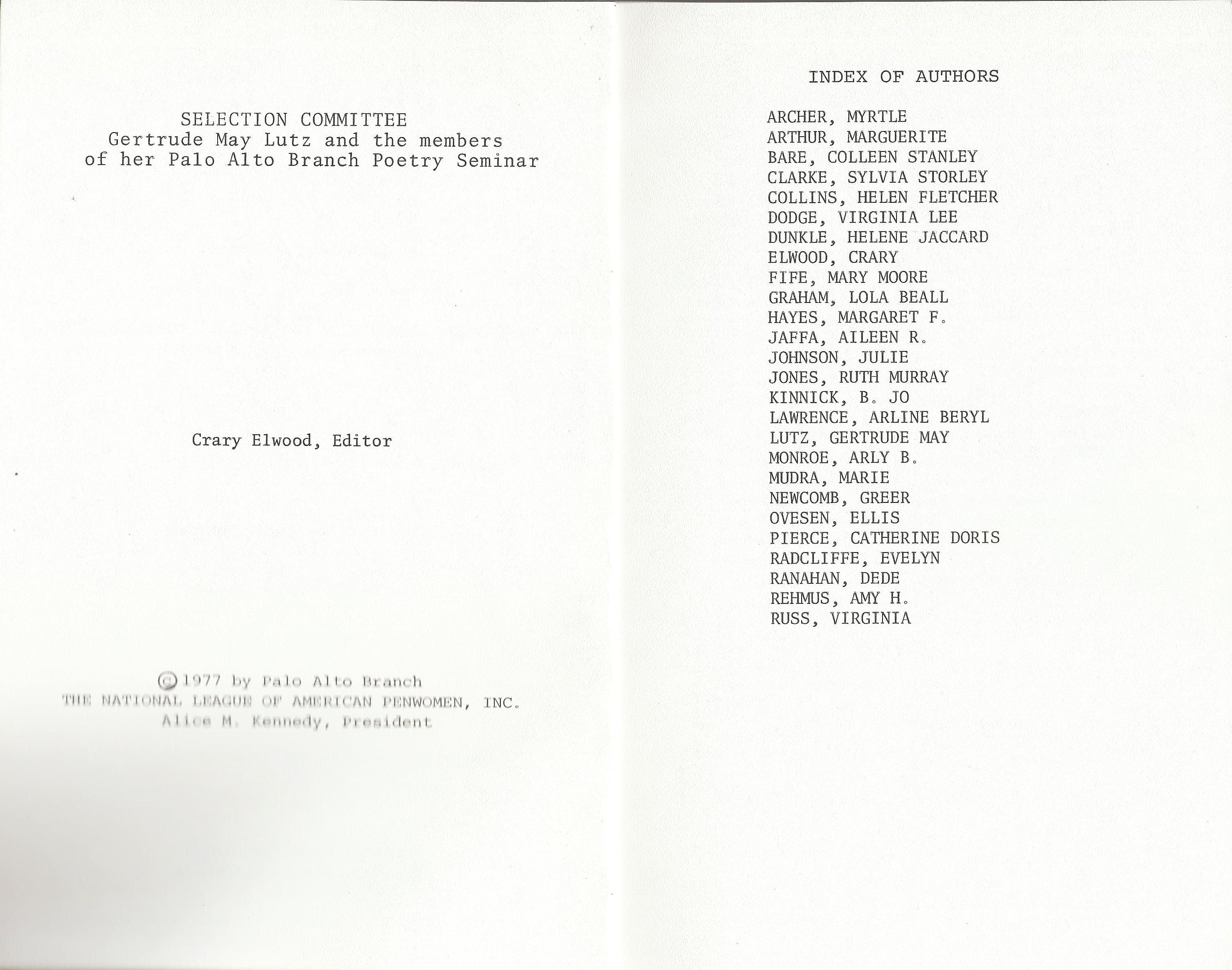 A Poetry Anthology: Poems by Penwomen, Palo Alto California 1977 - image 4
