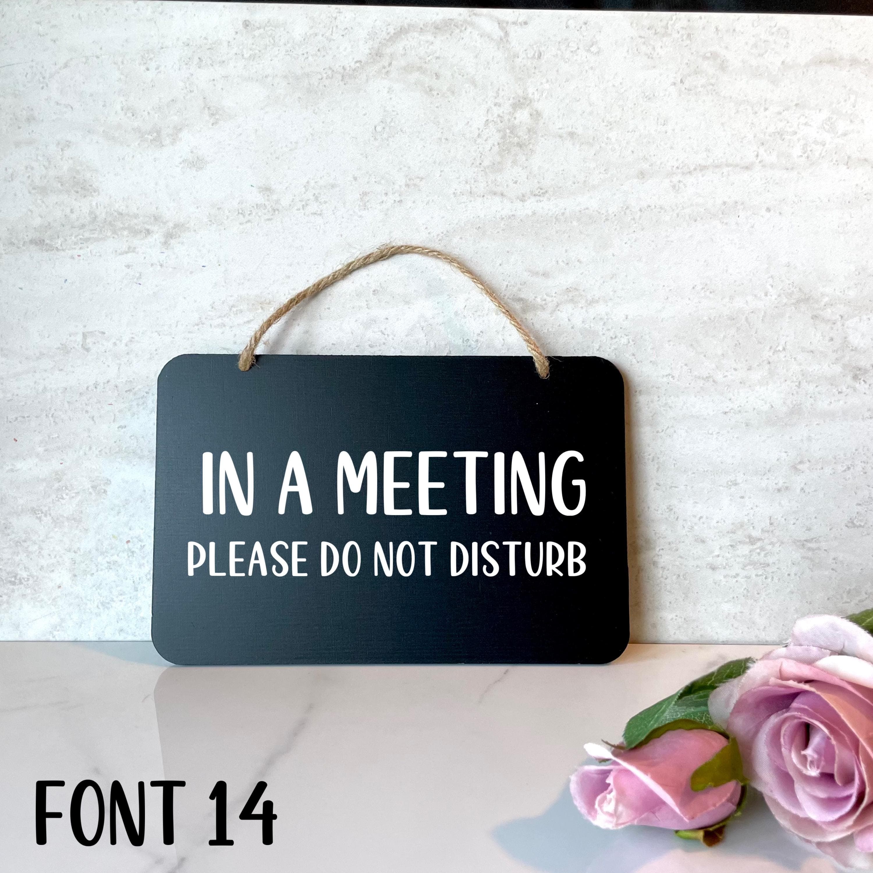 Meeting in Progress sign, In session Sign, Custom door sign, Personalized Office door sign, Hanging office decor, reversible wood sign