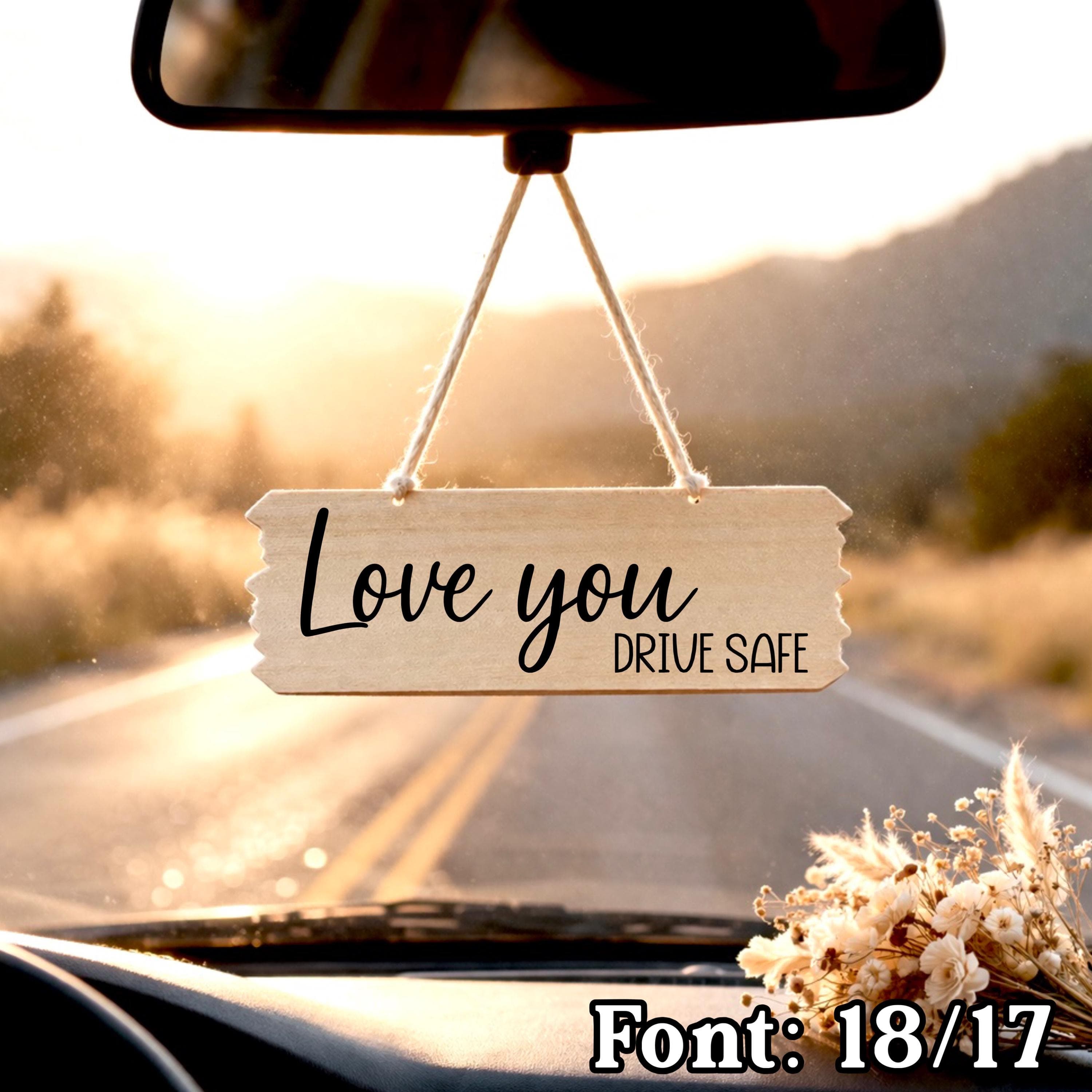 Custom car charm, Car Mirror Hanger Sign, Personalized Text Reminder Charm - image 3