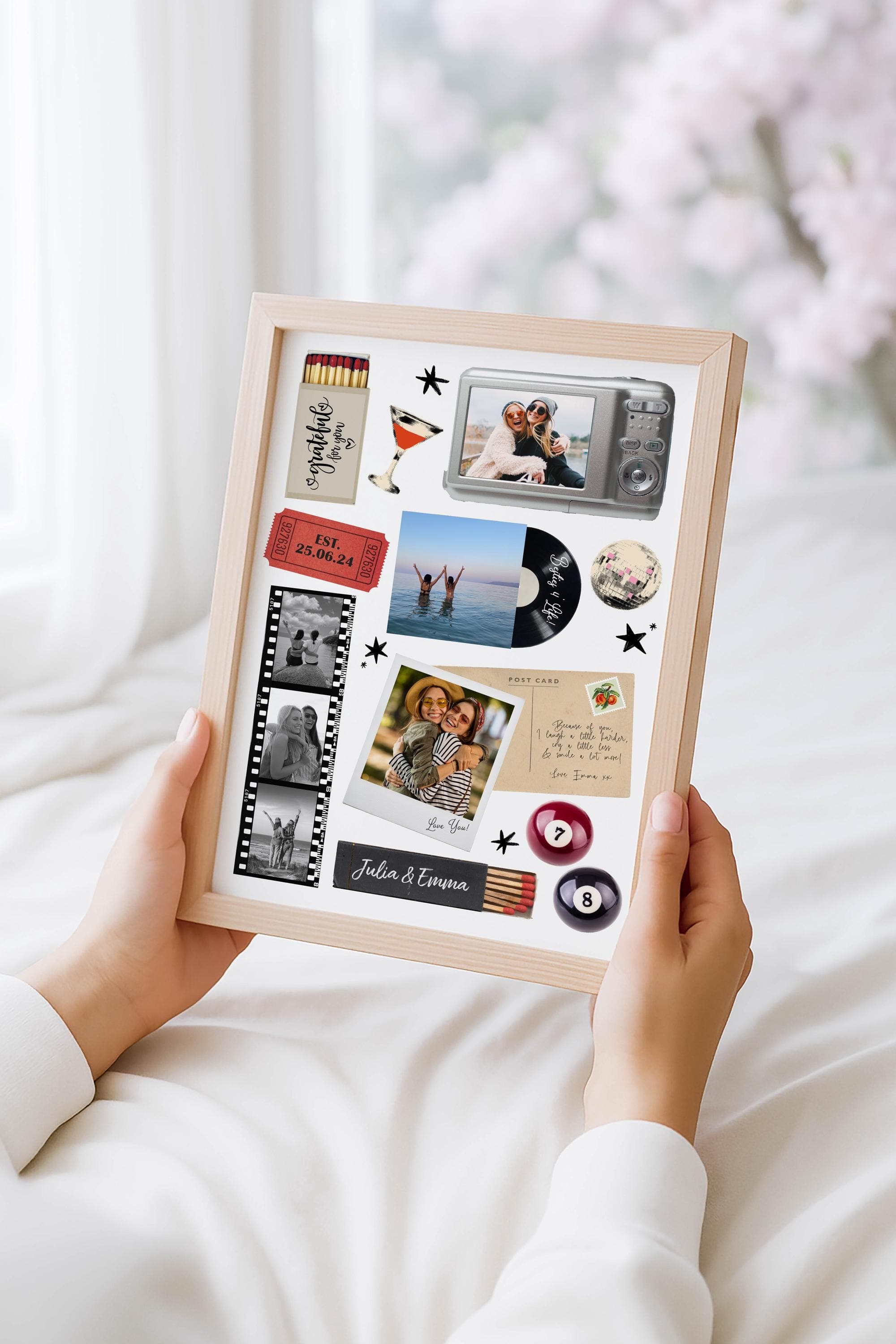 Personalised Best Friend Matchbox Photo Collage Print, Custom Bestie Gift for Birthdays & Galentine’s Day - image 5