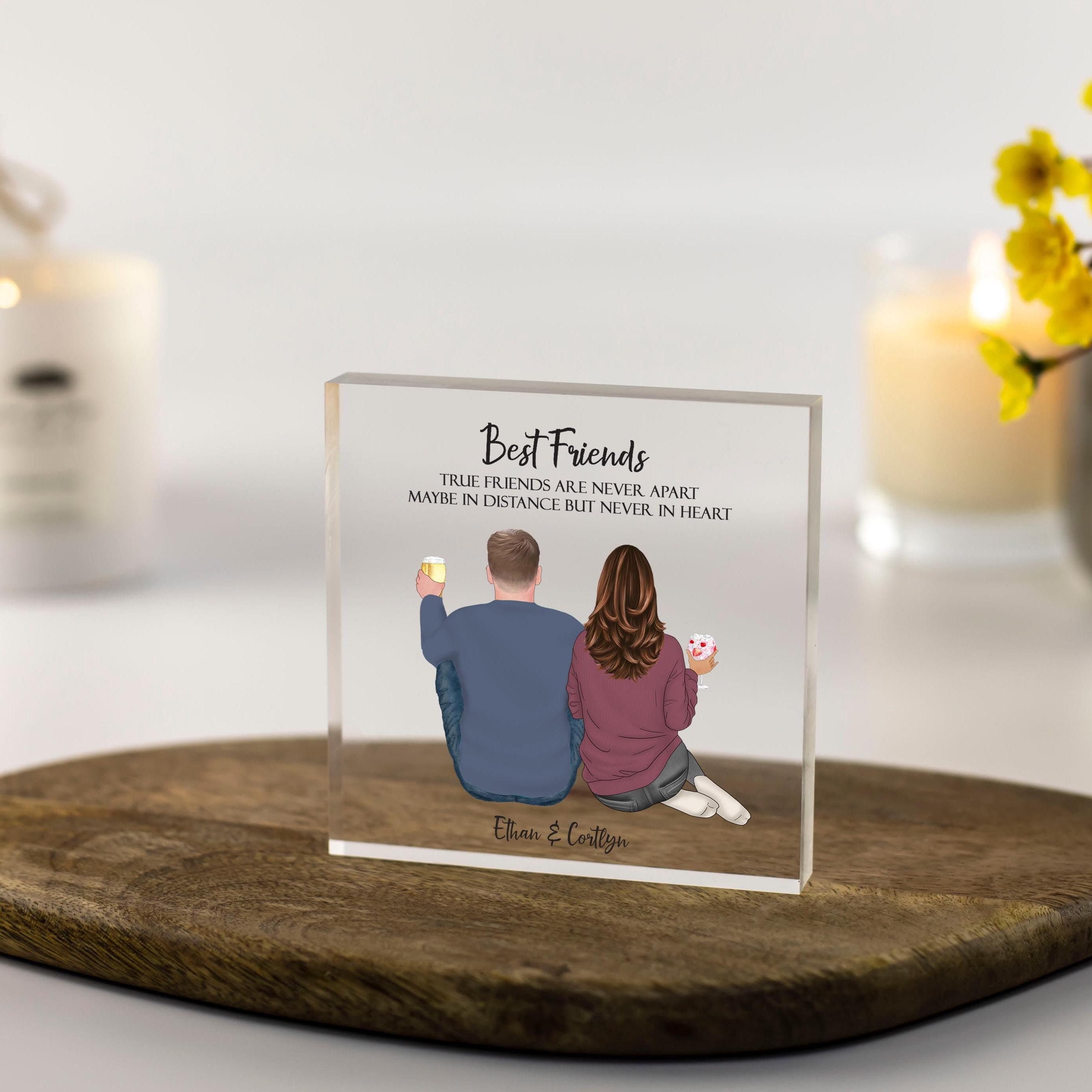 Personalised Male Best Friend Print Gift, Soulmates Gift, Christmas Best Friend Gifts, Friendship Gift, Birthday 30th 40th Acrylic Block