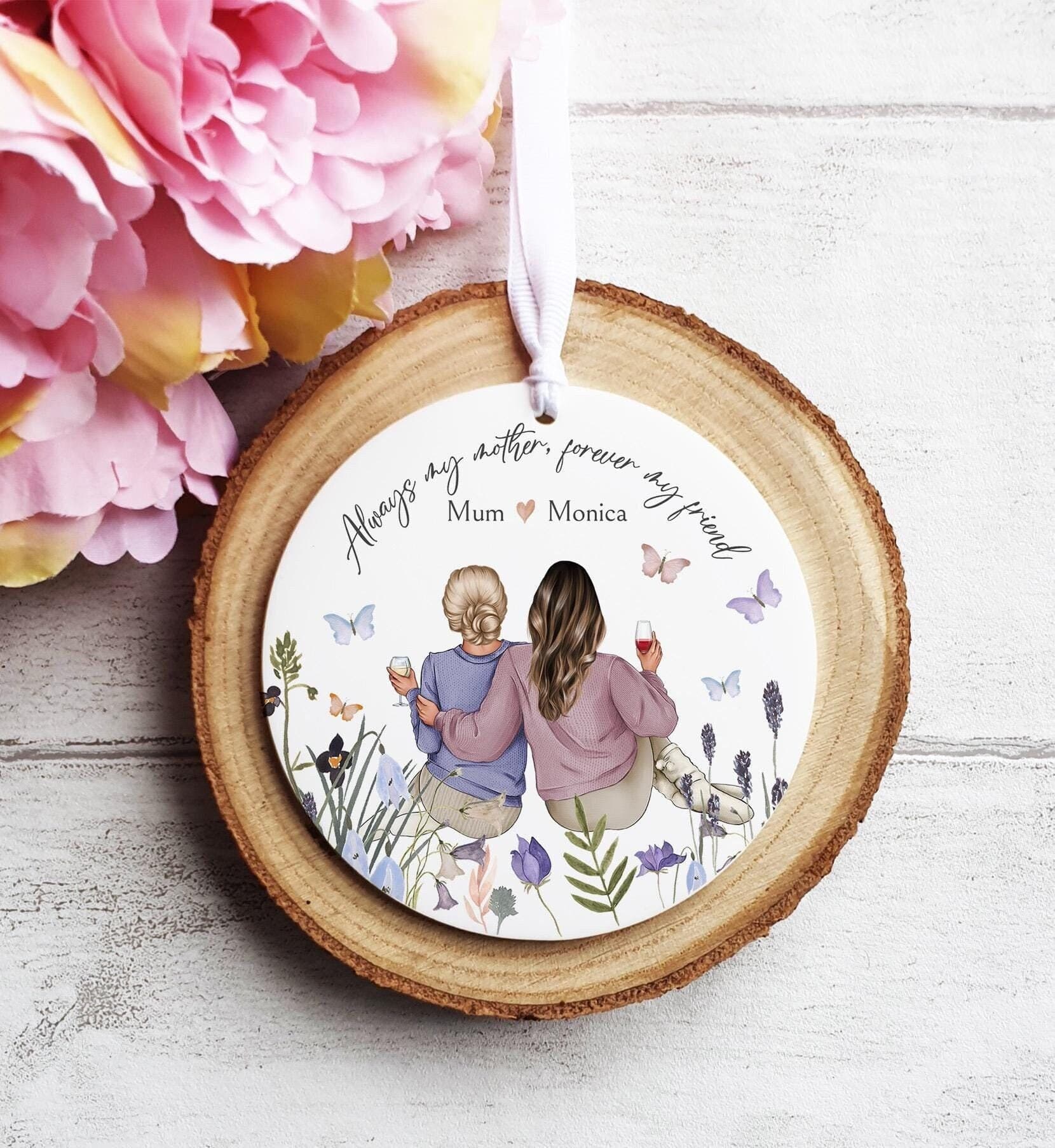 Personalised Gifts for Mum, Unique Gift for Her Birthday, Christmas Gifts, Mothers Day, Custom Portrait Print Keepsake Present Ornament