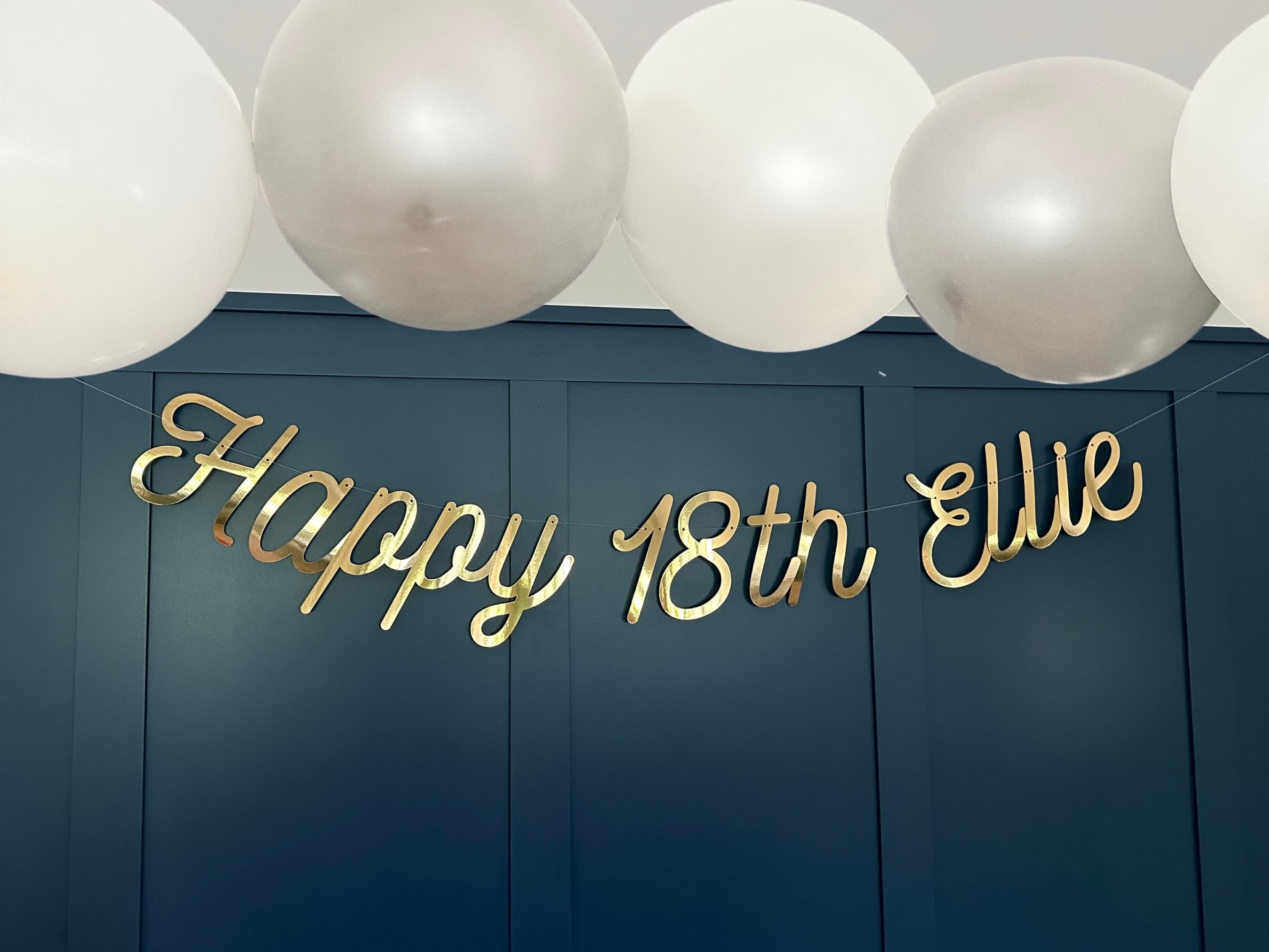 Gold Personalised (any age/colour) 18th Backdrop, Turning 18 Banner, 18th Birthday Bunting, Gold Banner, Birthday Sign, 18th Birthday