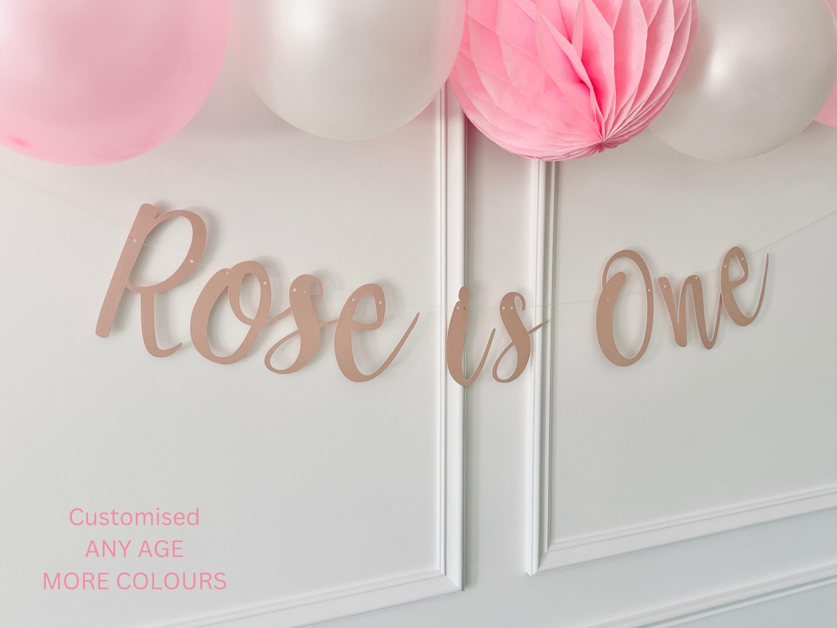 Personalised (any age/colour) 1st Birthday Banner, Turning One Banner, First Birthday Bunting, Custom Birthday Banner, Cake Smash Backdrop