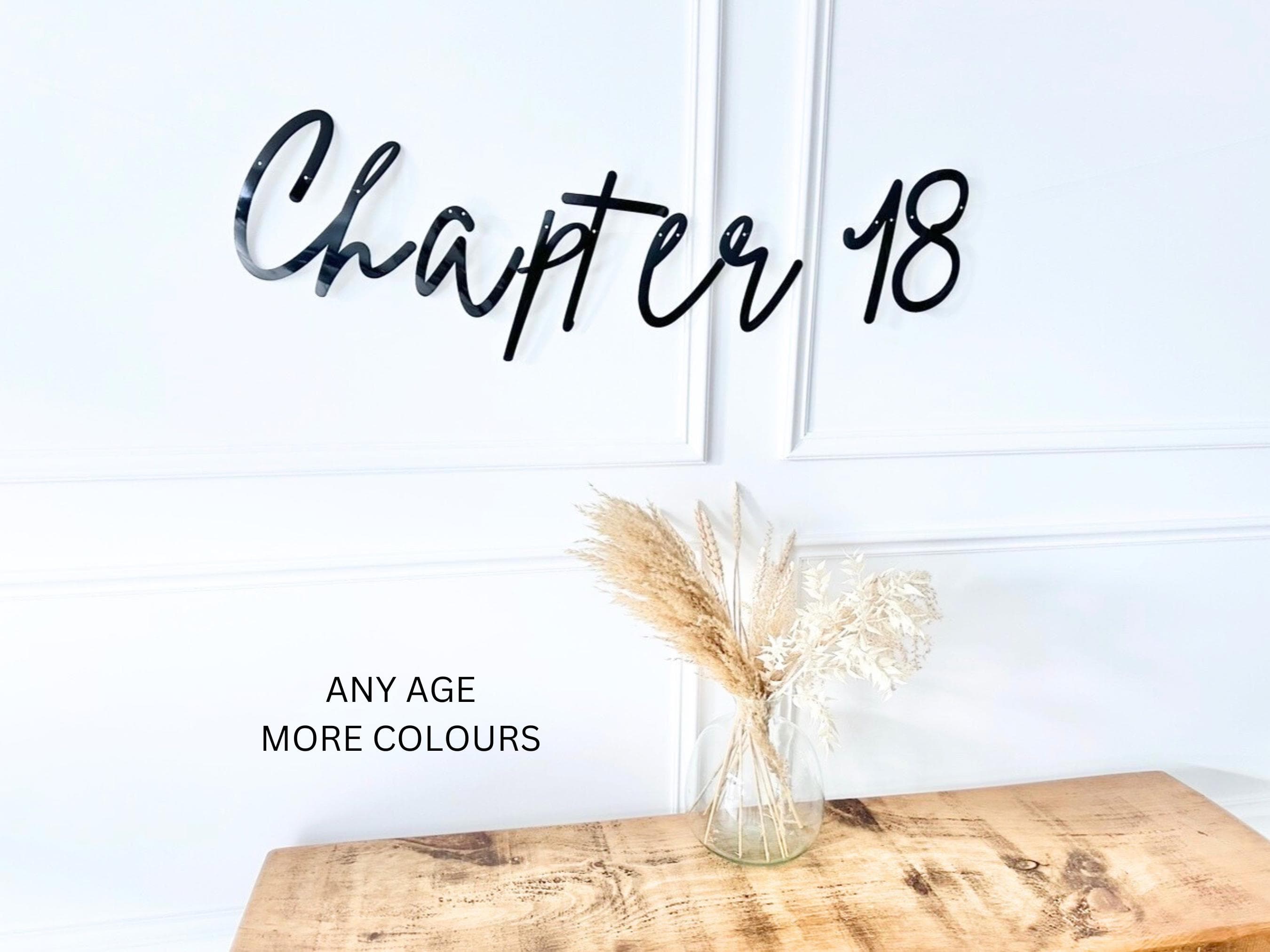 Birthday Sign (any age/colour) 18th Birthday Banner, Turning 18 Banner, 18th Birthday Bunting, Gold Banner, Birthday Decor, Chapter 18 Sign