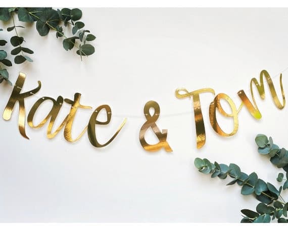 Gold Banner, Customised Banner, Custom Banner, Custom Bunting, Birthday Banner, Name Bunting, Name banner - image 3