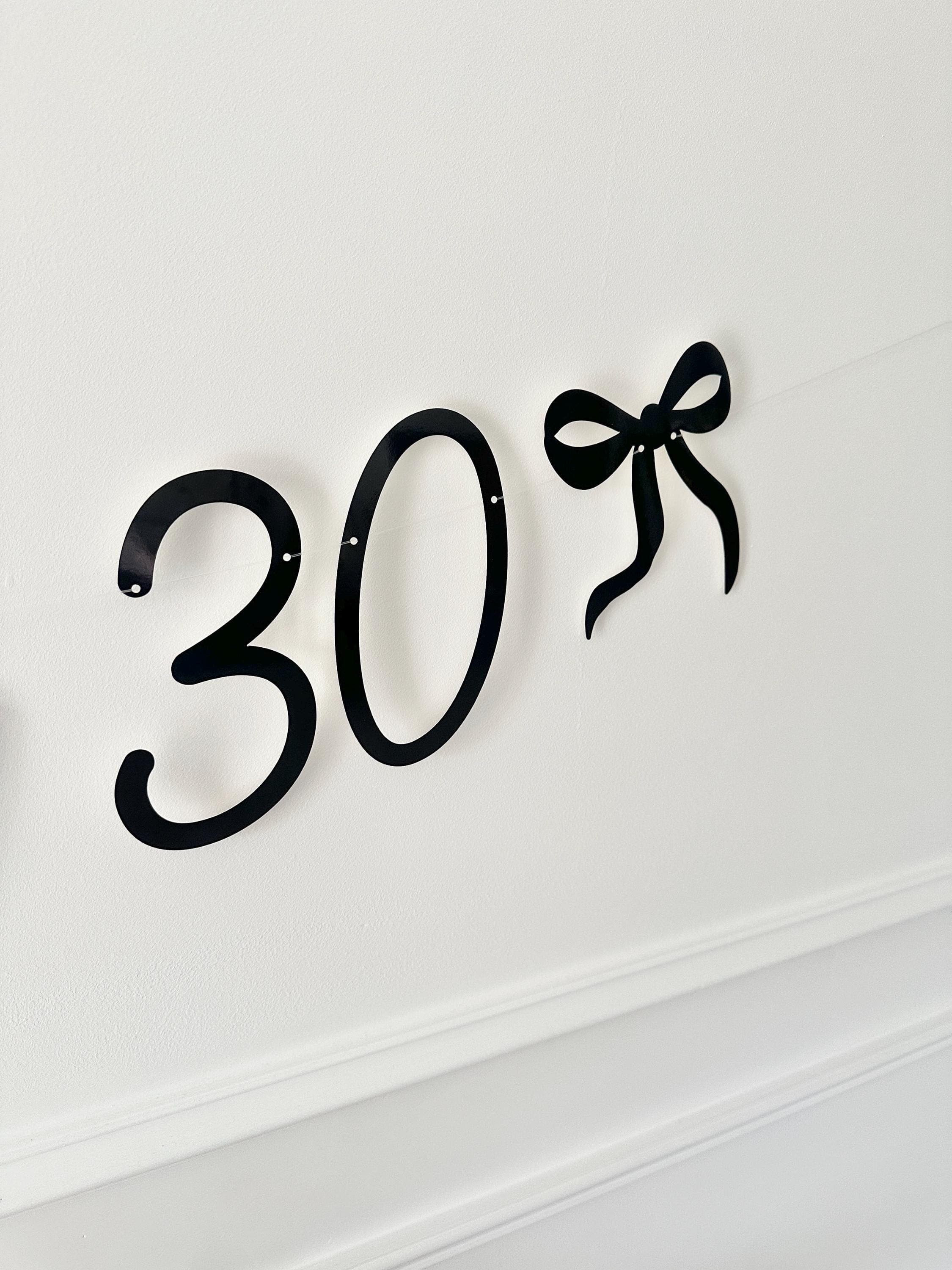 Birthday Sign (any age/colour) 30th Birthday Banner, Turning 30 Banner, 30th Birthday Bunting, Gold Banner, Birthday Decor, Hello 30 Sign - image 3