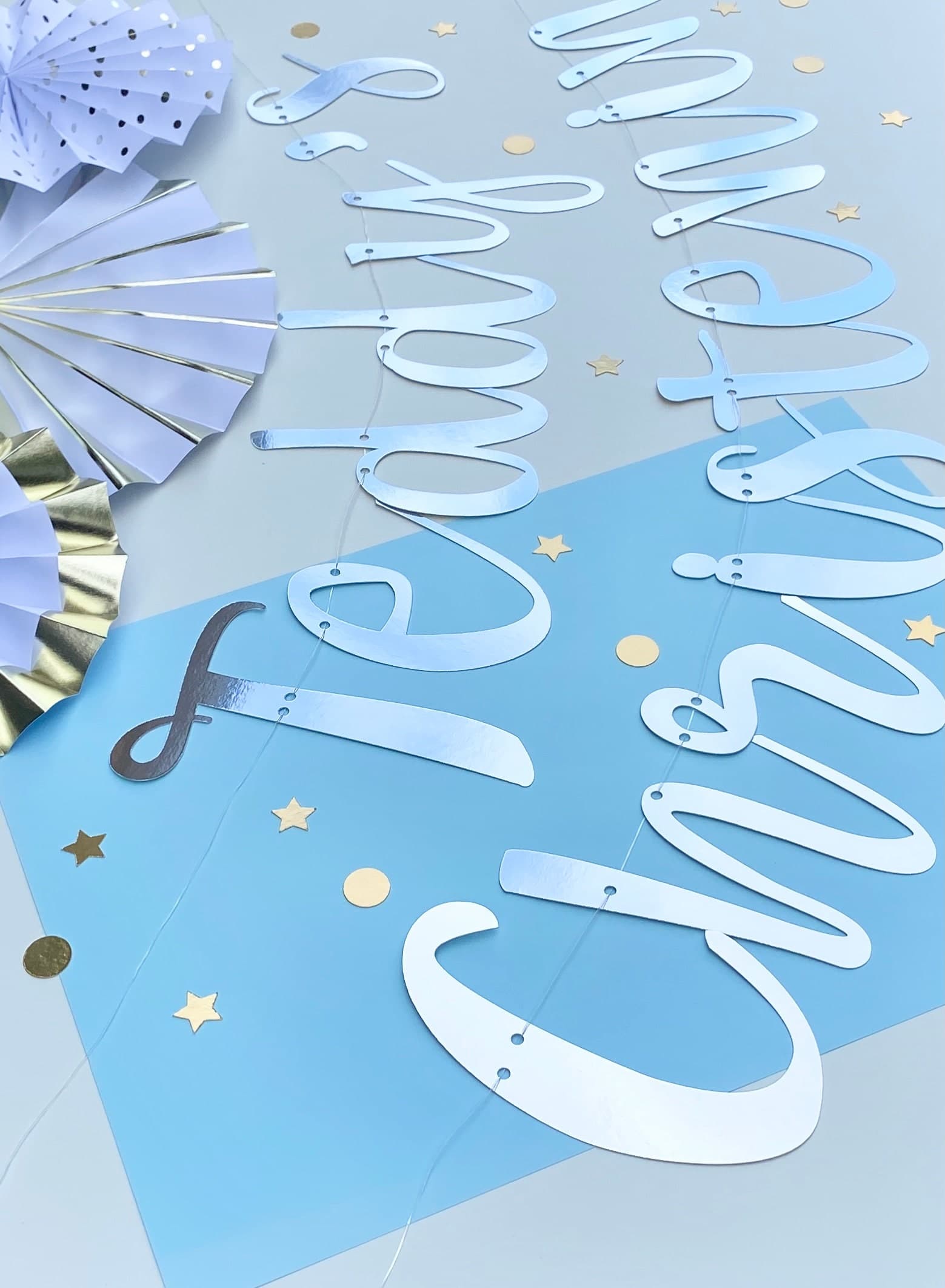 Personalized Christening Banner: Metallic Card Stock, Any Color - image 4