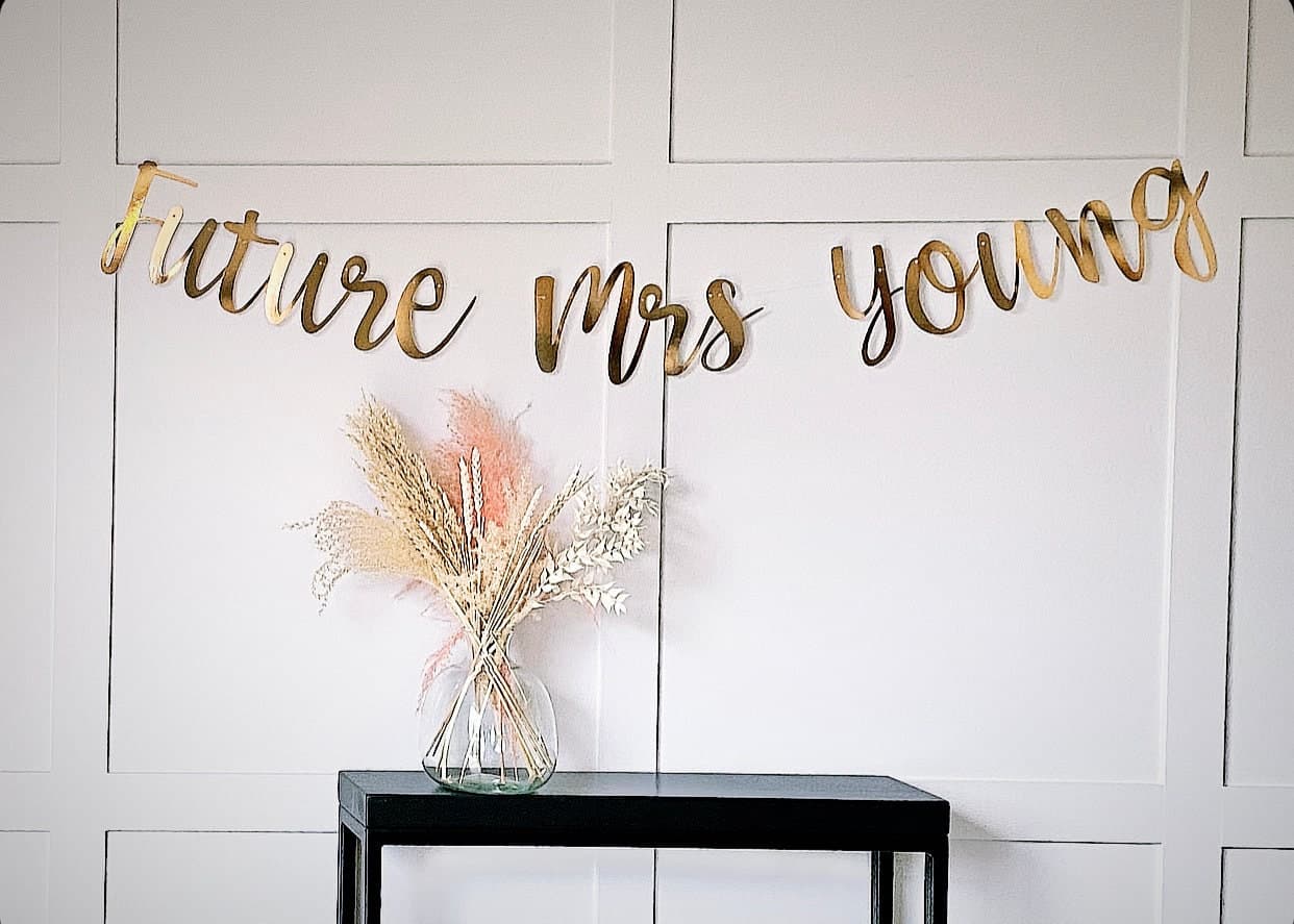 Gold Personalised Hen Party Banner, Hen Do Bunting, Hen Do Sign, Future Mrs Banner, Hen Party Garland, From Miss to Mrs Sign, Rose Gold Hen - image 5