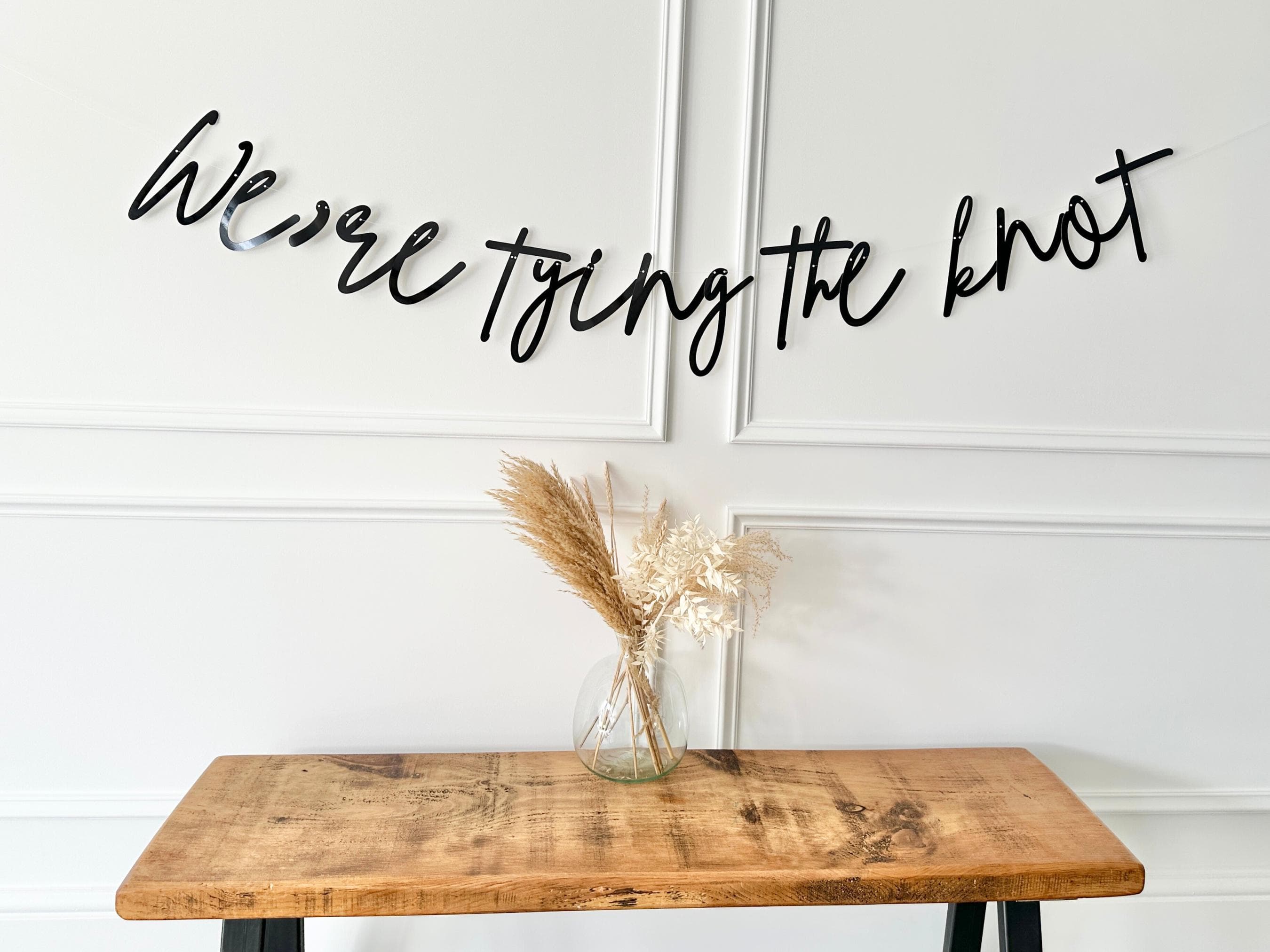 Engagement / Wedding Banner, Custom Bunting, Engagement Banner, Gold Name Bunting, Engaged Sign, We're Engaged, Tying the knot Decor