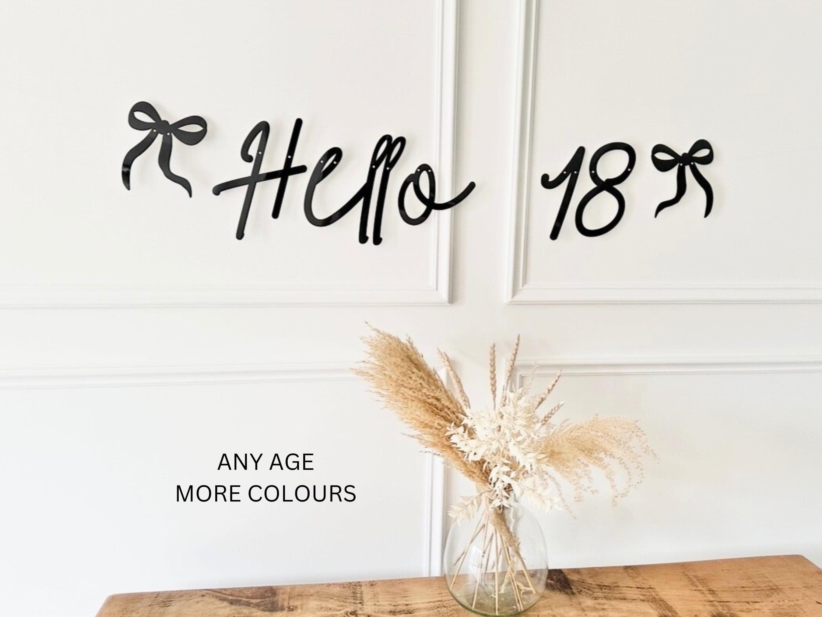 Birthday Sign (any age/colour) 18th Birthday Banner, Turning 18 Banner, 18th Birthday Bunting, Gold Banner, Birthday Decor, Hello 18 Sign