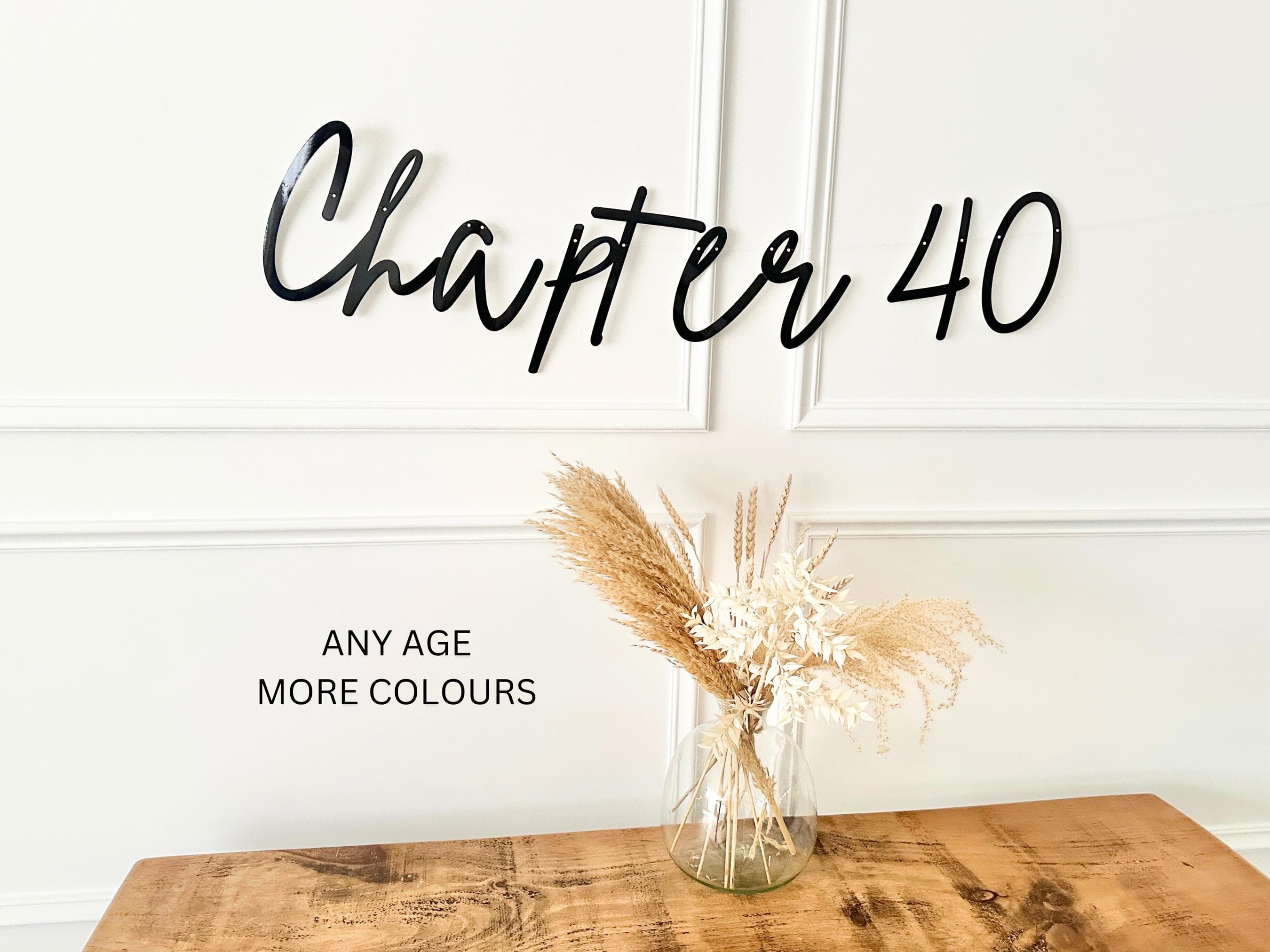 Birthday Sign (any age/colour) 40th Birthday Banner, Turning 40 Banner, 40th Birthday Bunting, Gold Banner, Birthday Decor, Chapter 40 Sign