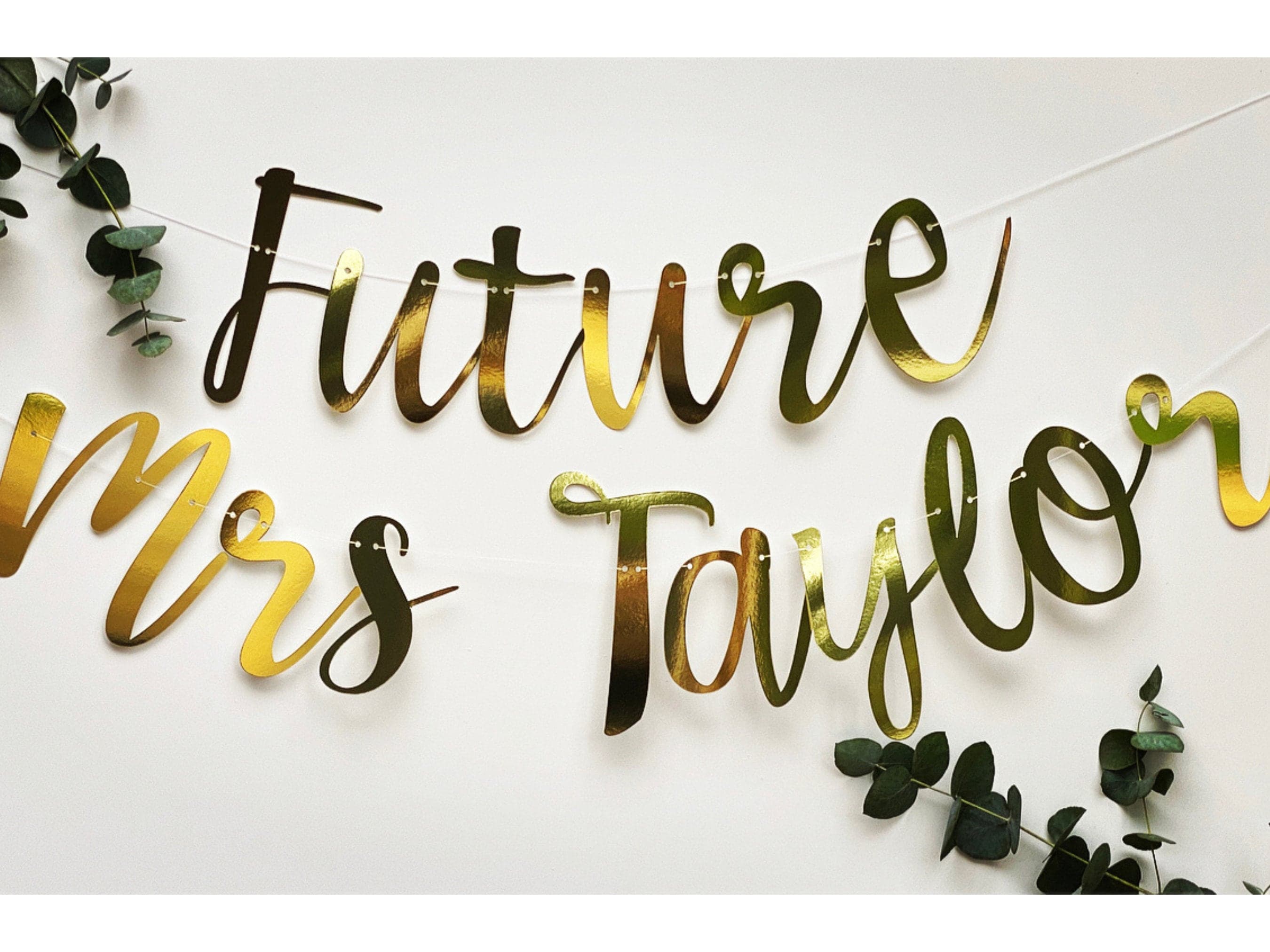 Gold Personalised Hen Party Banner, Hen Do Bunting, Hen Do Sign, Future Mrs Banner, Hen Party Garland, From Miss to Mrs Sign, Rose Gold Hen - image 3