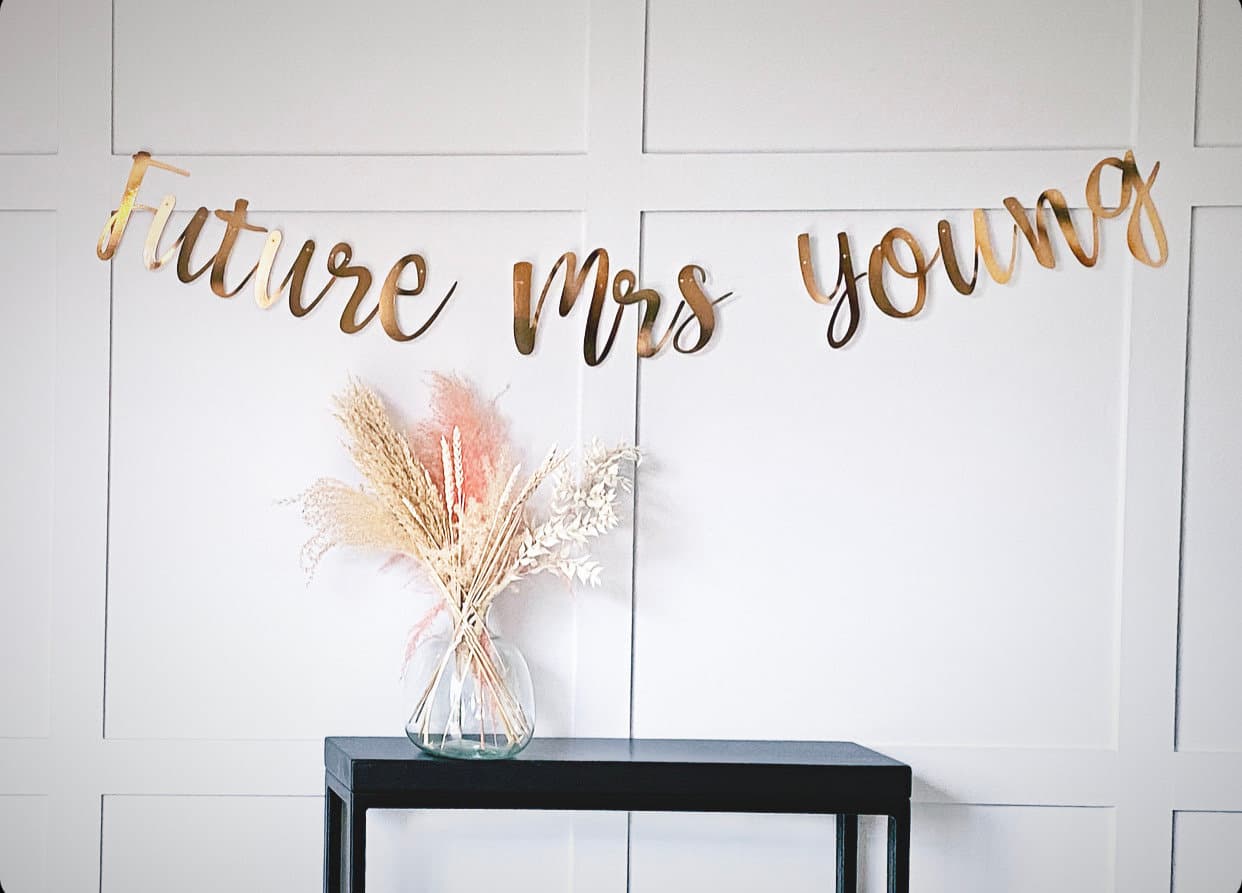 Gold Personalised Hen Party Banner, Hen Do Bunting, Hen Do Sign, Future Mrs Banner, Hen Party Garland, From Miss to Mrs Sign, Rose Gold Hen