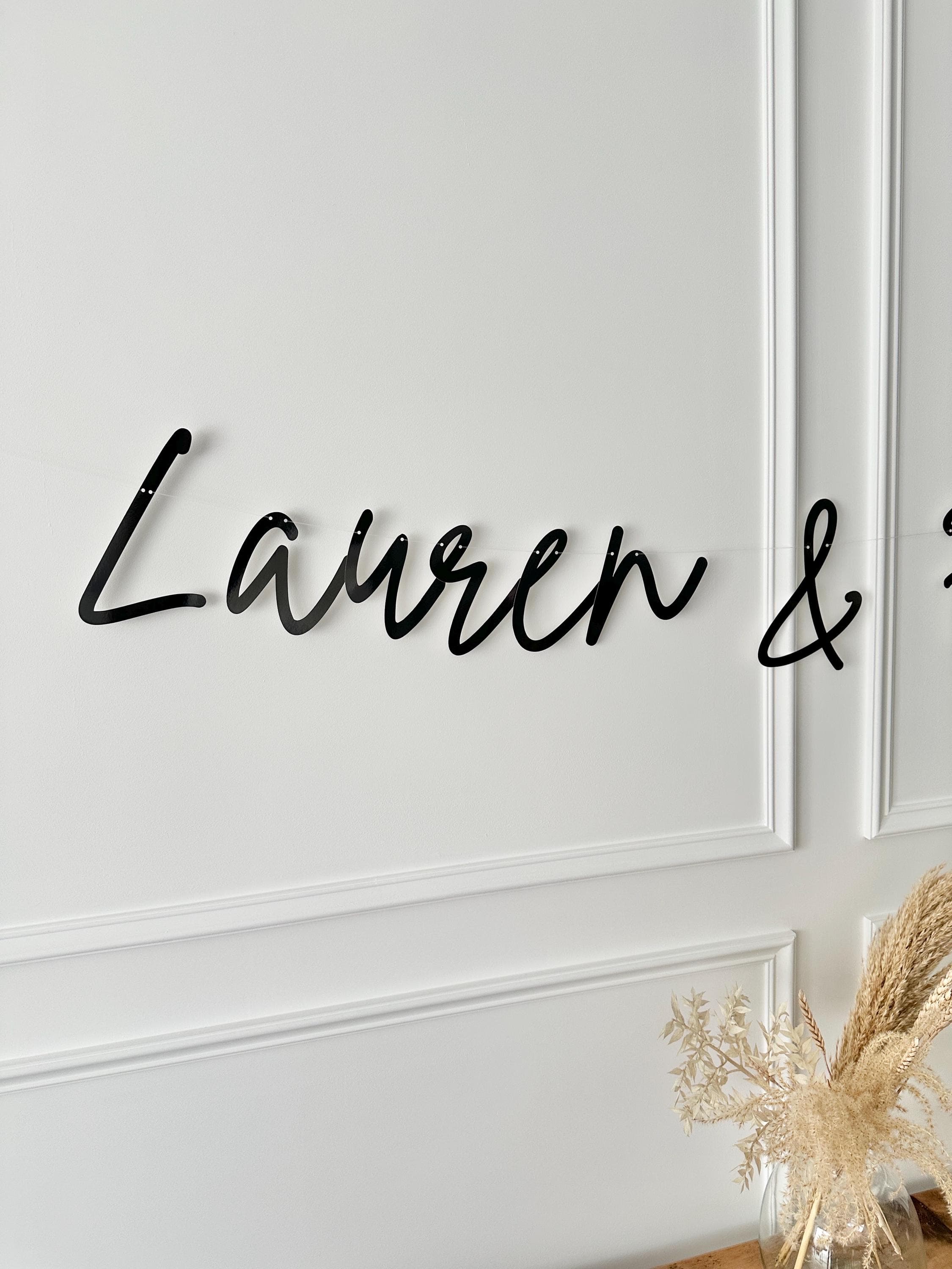 Engagement / Wedding Banner, Custom Bunting, Engagement Banner, Gold Name Bunting, Engaged Sign, We're Engaged, Tying the knot Decor - image 4