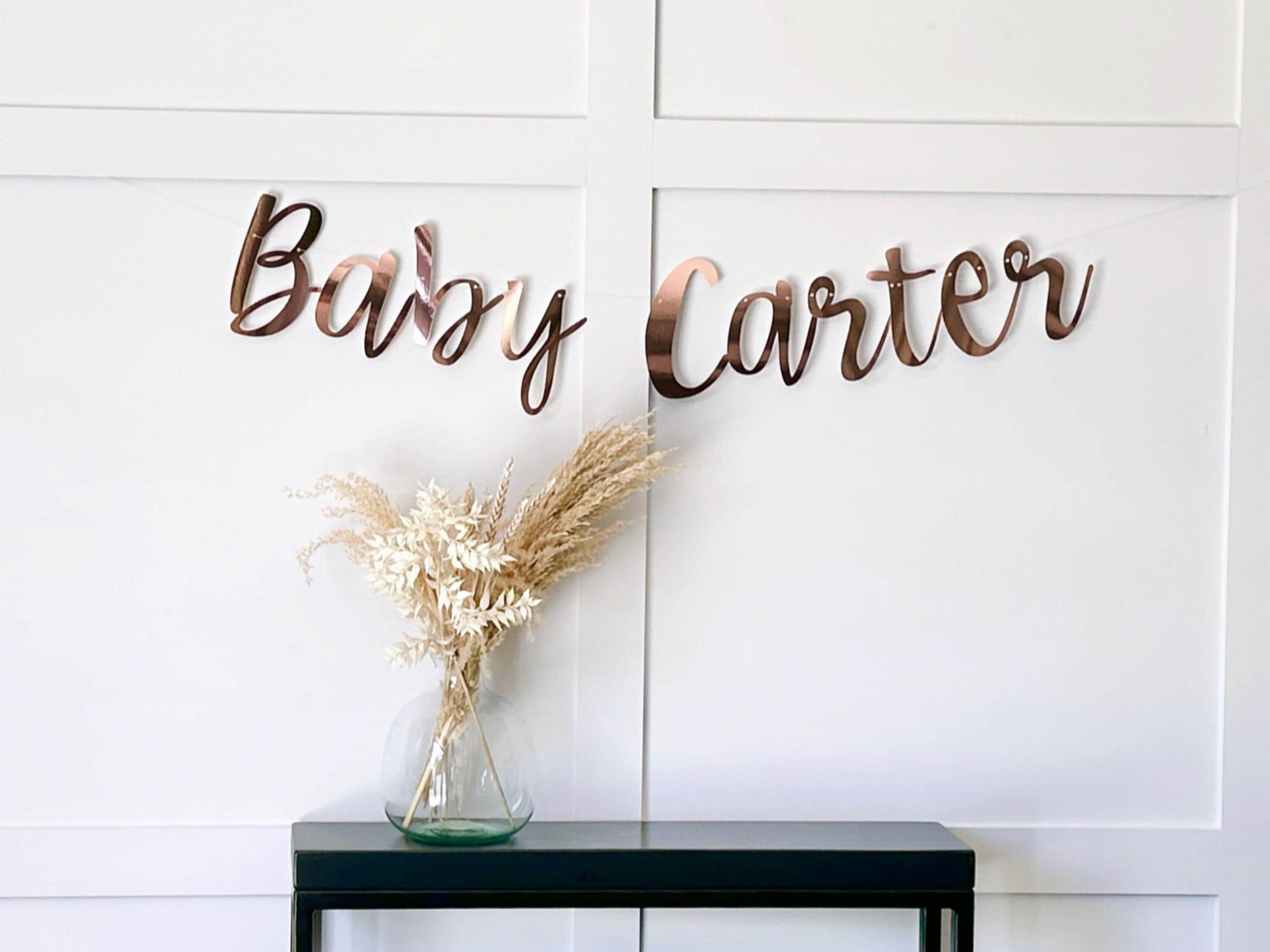 Gold Personalised (Any Colour) Baby Shower Banner, Baby Shower Bunting, Baby Shower Garland, Gold Banner, Baby Shower Decor, Baby Sign - image 4