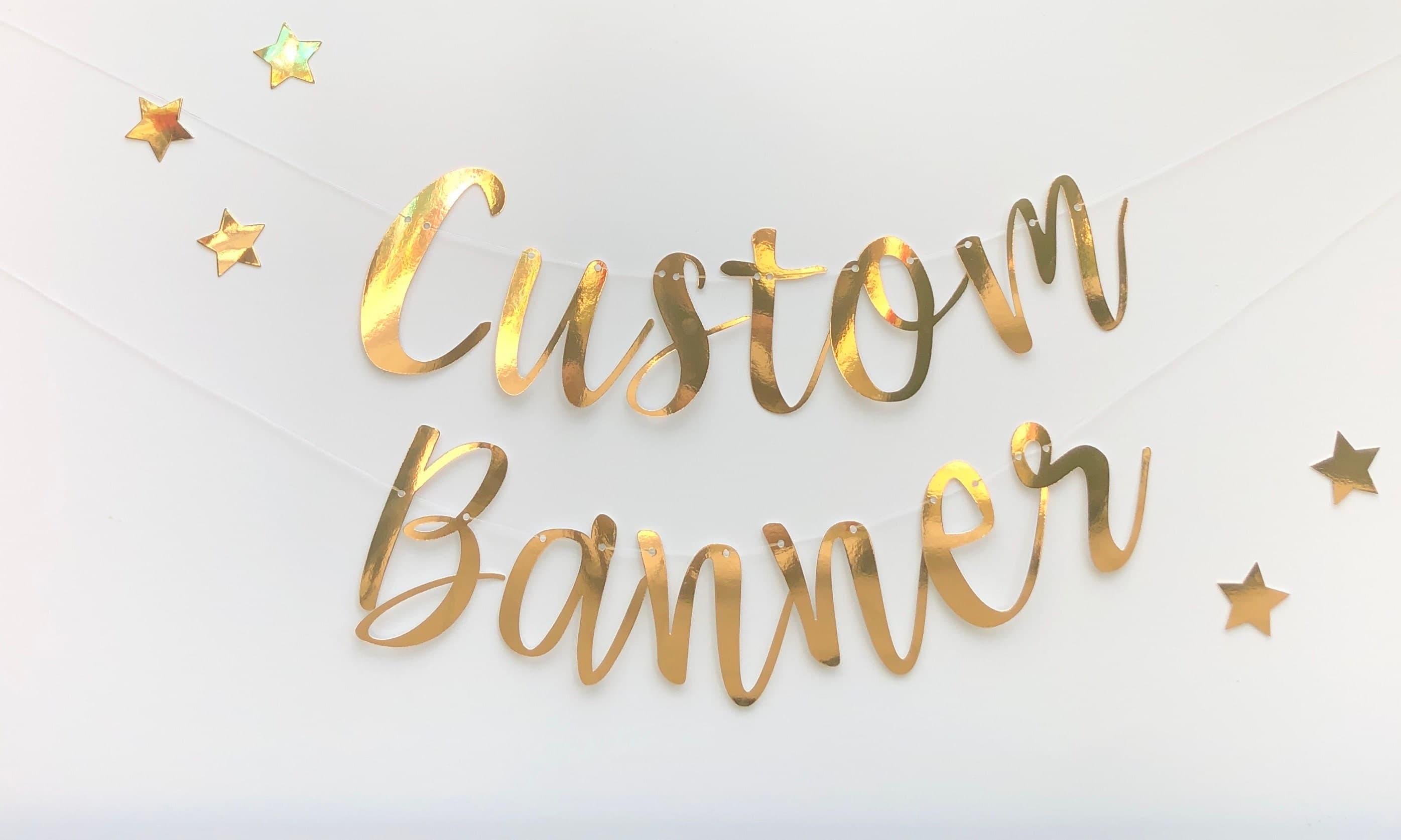 Custom Metallic Card Banner: Personalized Party Bunting - image 3