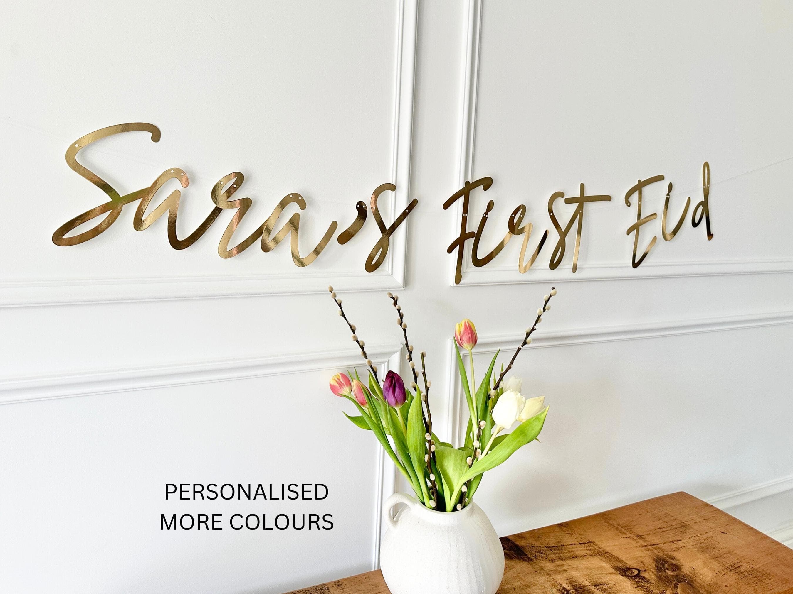 First Eid Backdrop Sign, Custom First Eid, Party Banner, Custom Eid Banner,Personalised First Eid Garland, Custom Eid Bunting, Eid Banner