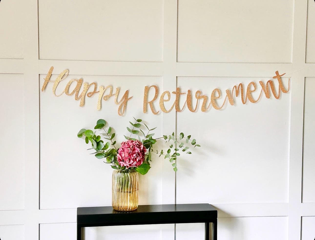 Happy Retirement Banner: Metallic Card Party Decor - image 5