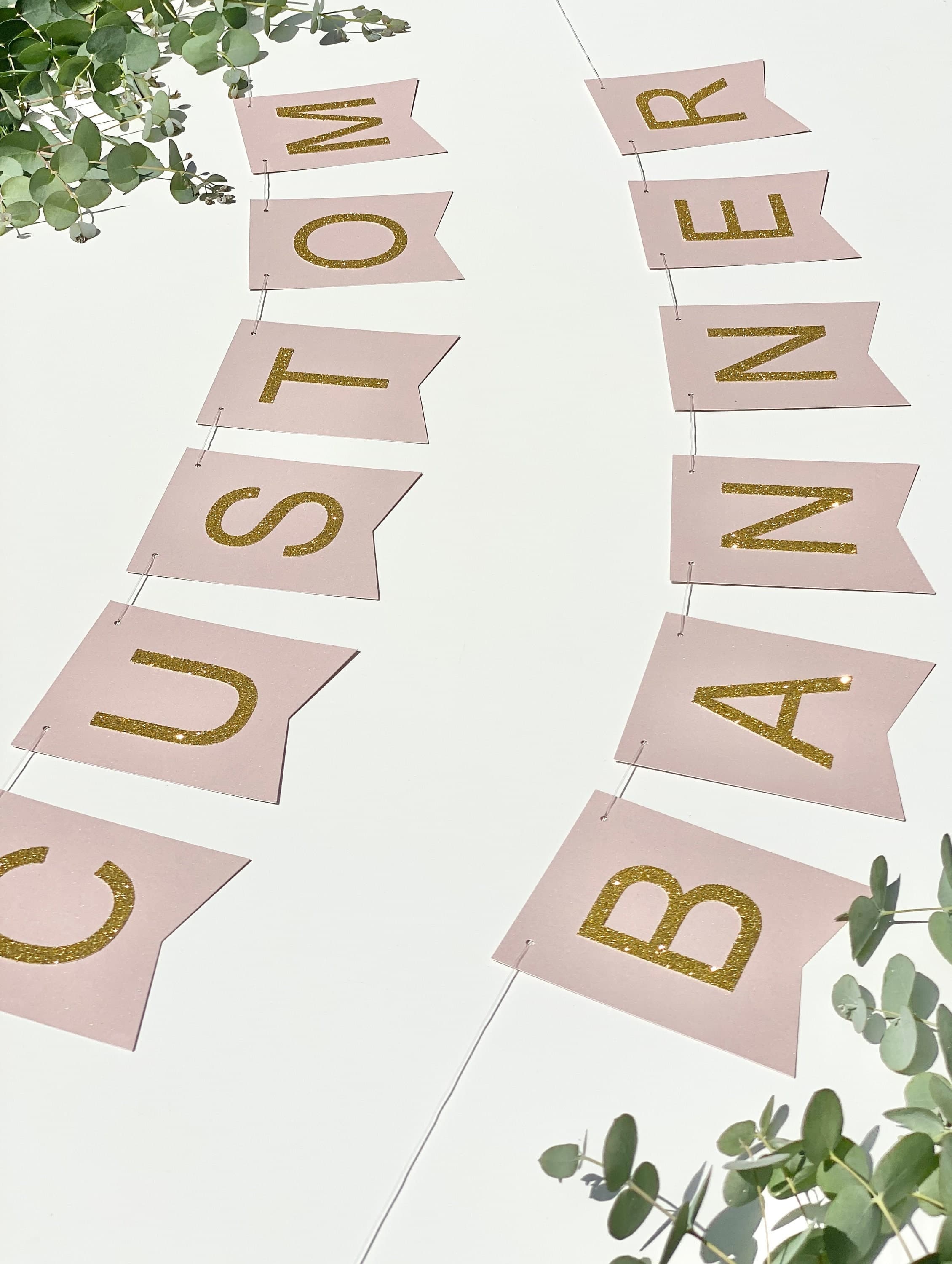 Custom Banner, Gold Custom Banner, Custom Bunting, Birthday Banner, Gold Name Bunting, Custom Sign, Flag Banner, Personalised Banner - image 4