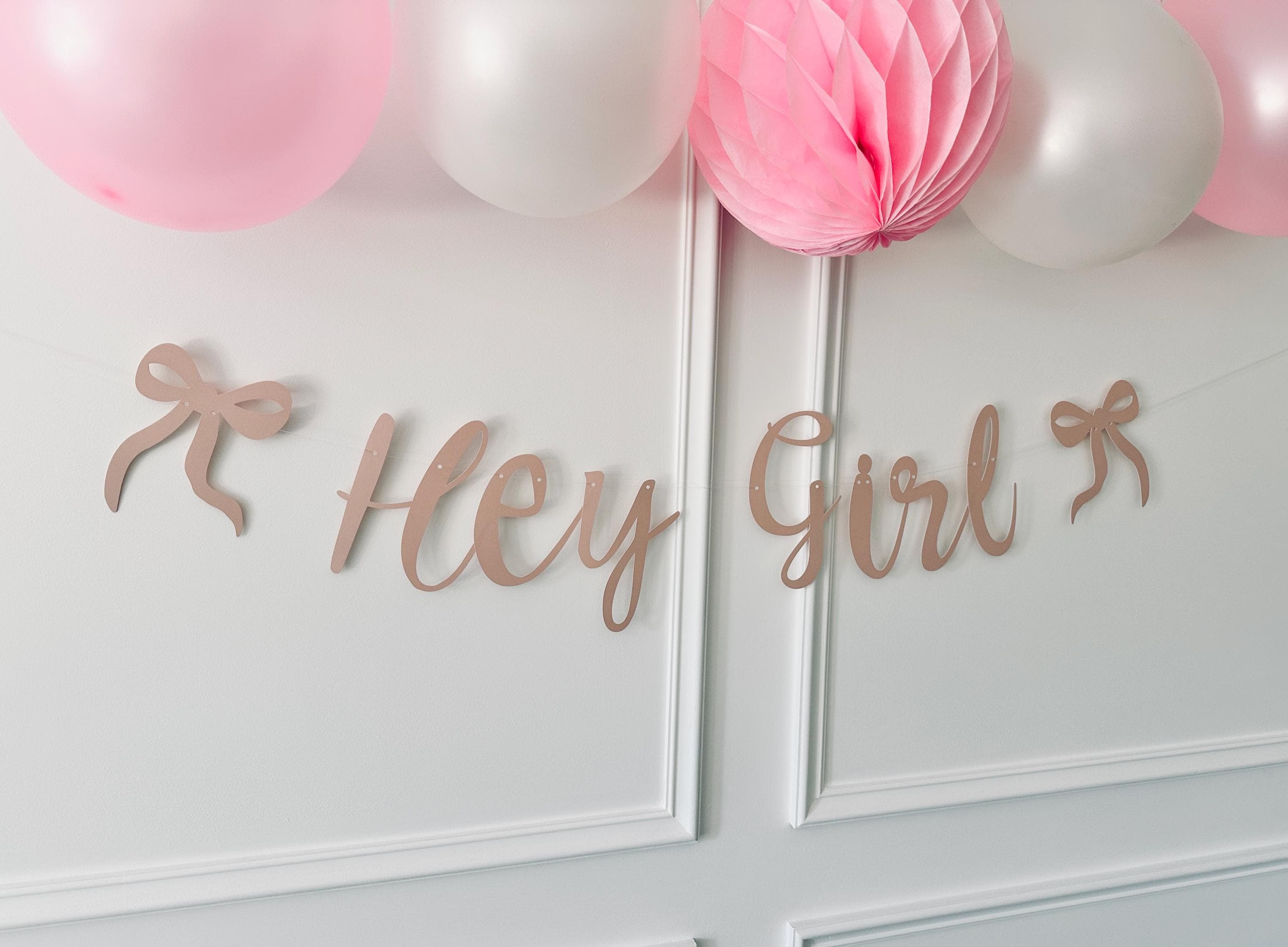 Baby Shower Banner, Bow Ribbon Sign, Baby Shower Bunting, Baby Shower Garland, Custom Baby Shower, Baby Shower Decor, Baby Shower Backdrop - image 3