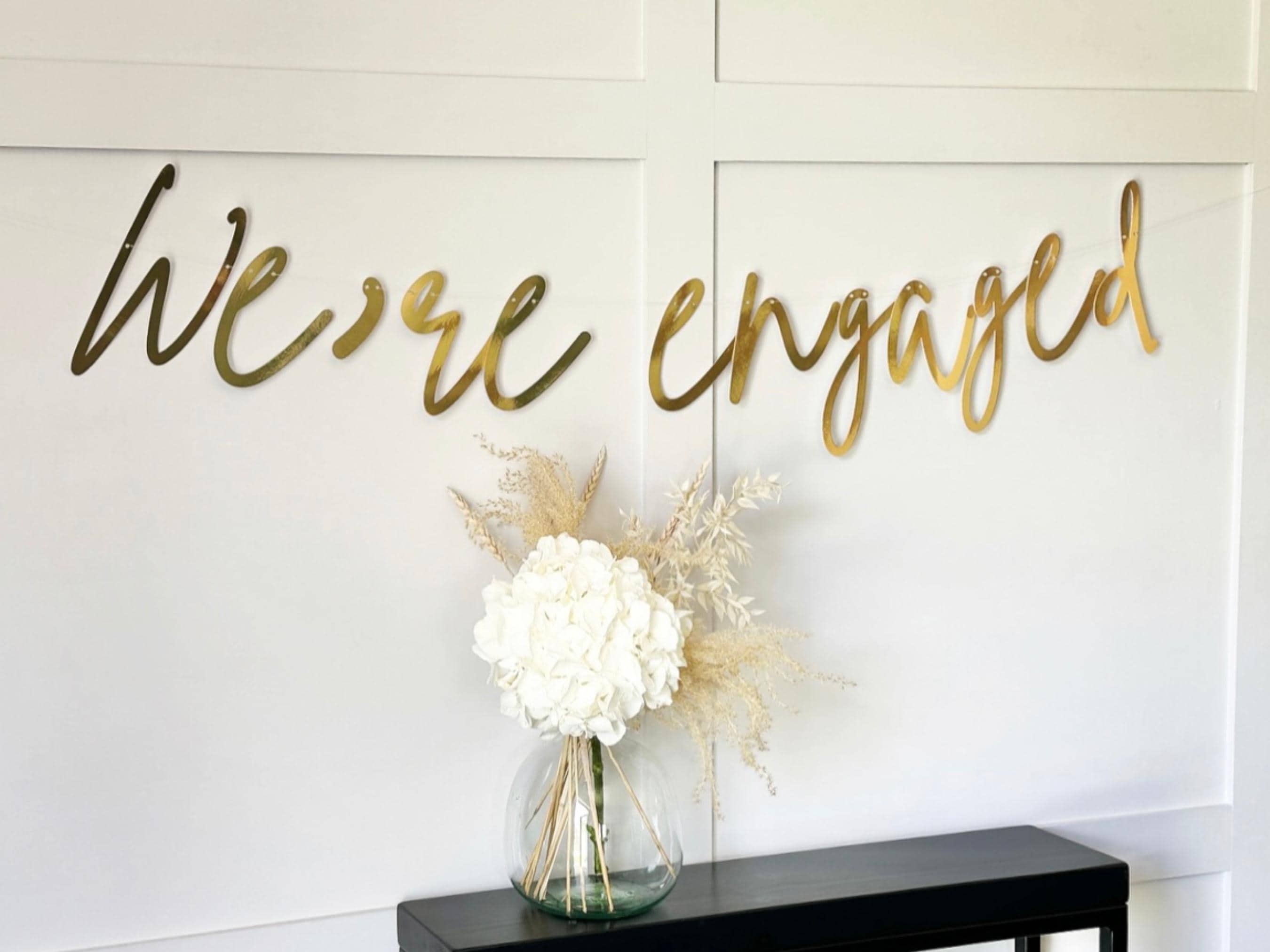 Engagement / Wedding Banner, Tying the knot, Custom Bunting, Engagement Banner, Getting Married Banner, Engaged Sign, We're Engaged