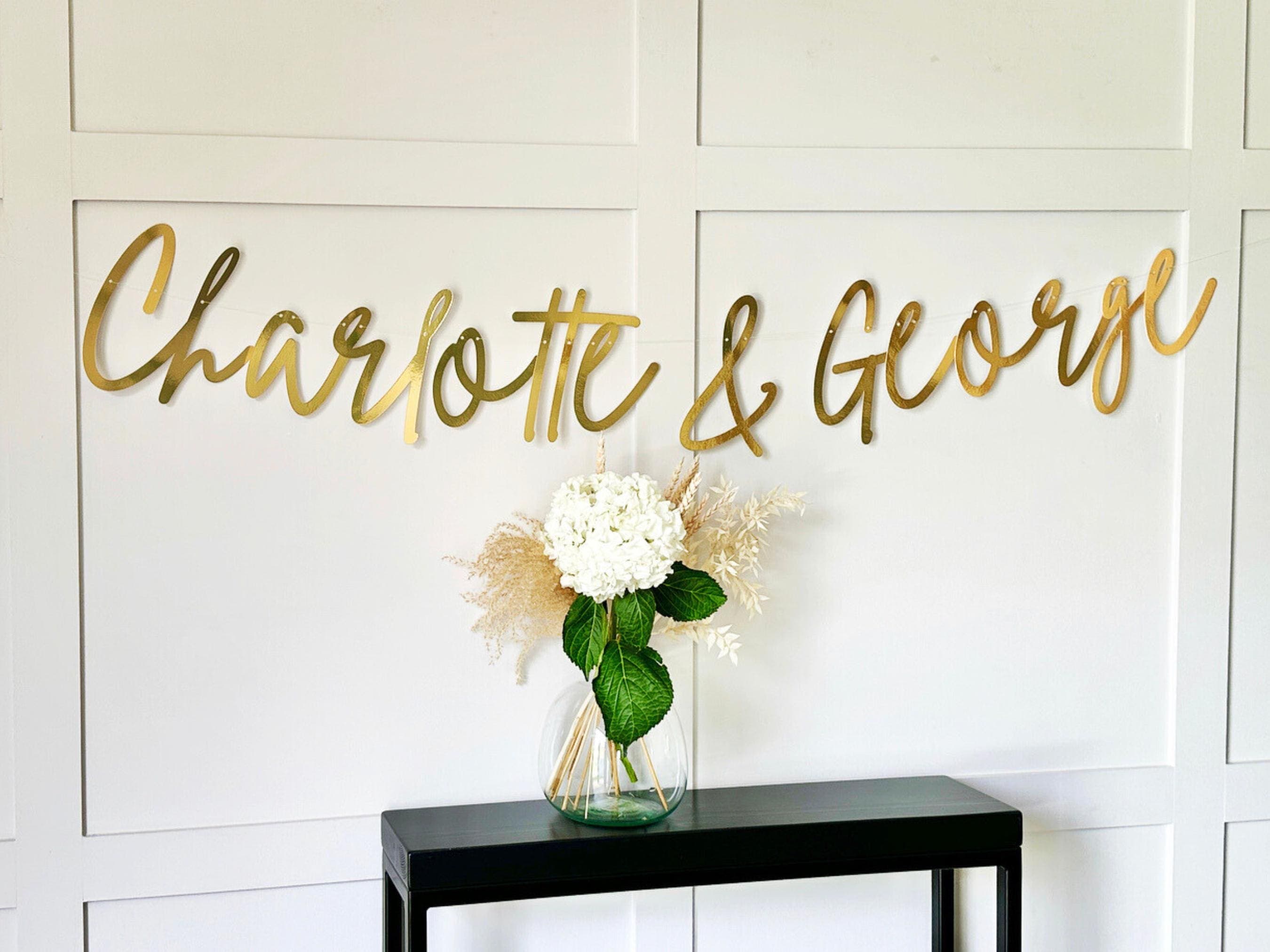 Personalised Wedding/Engagement Banner, Custom We're Engaged Sign, Custom Bunting, Engagement Banner, Name Bunting, Tying the knot Decor
