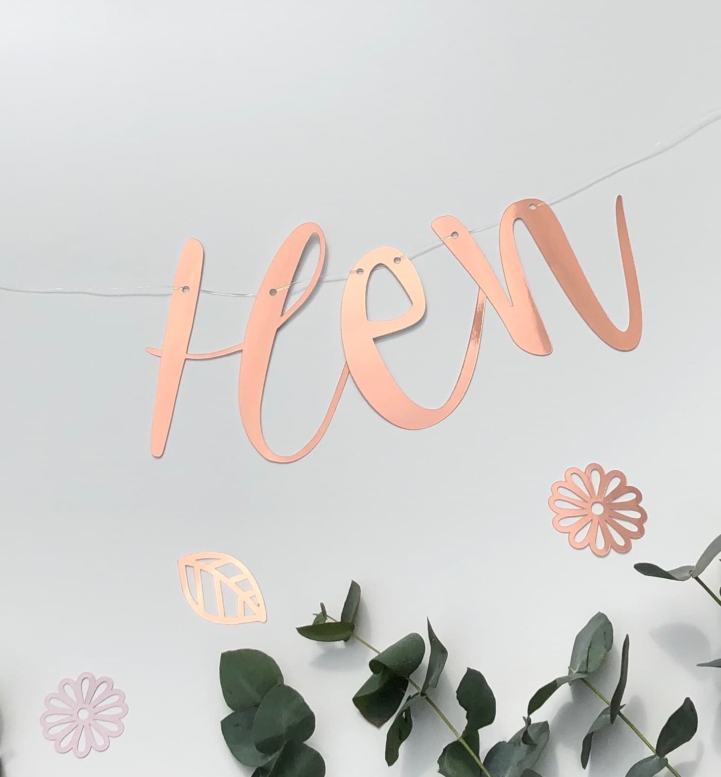 Personalized Rose Gold Hen Do Banner: Metallic Party Garland - image 5