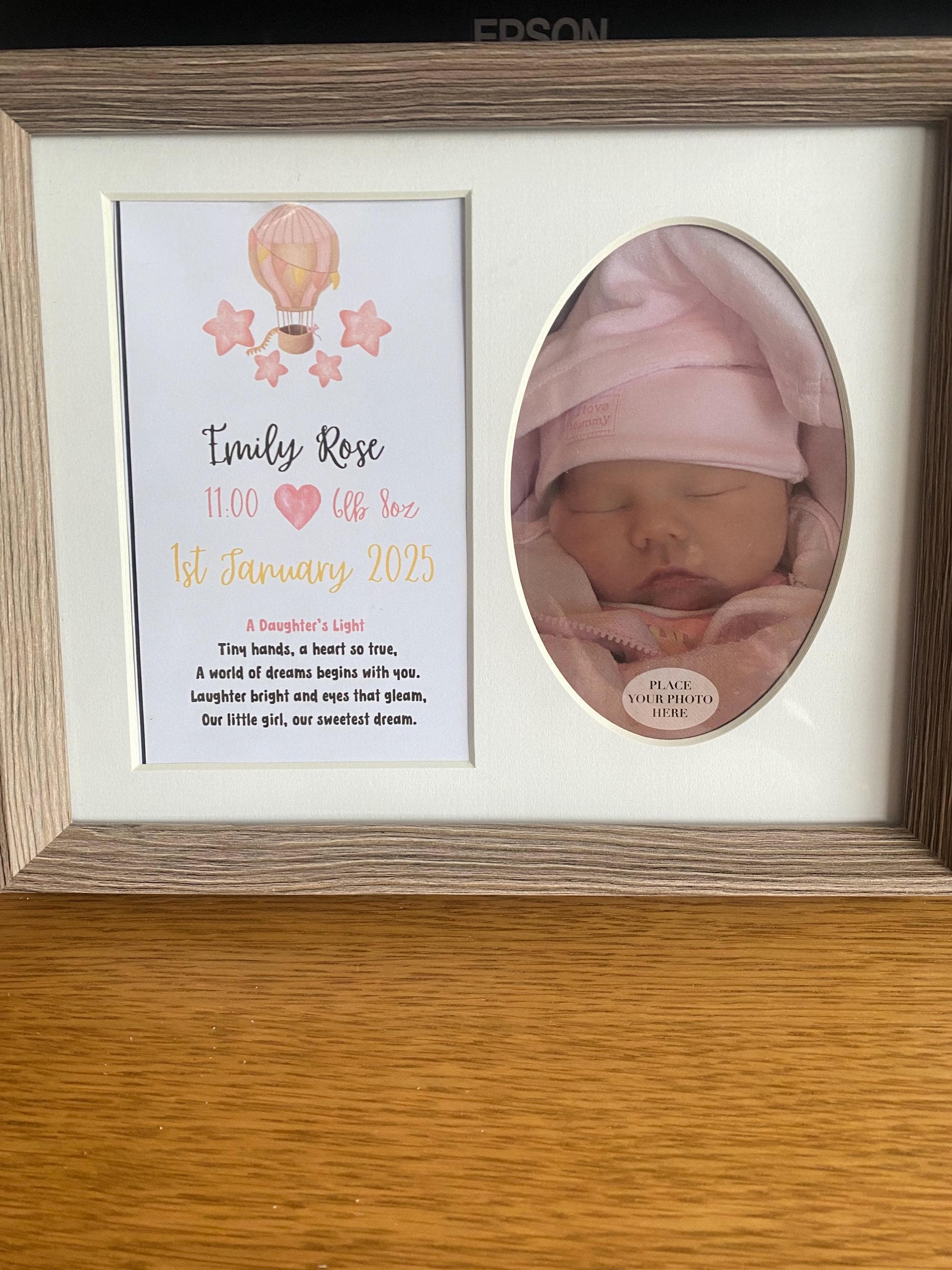 Personalised Baby Girl Print, Baby Frame, Baby Girl Gift, New Baby gift, Gift for baby girl, new parent gift, Keepsake, Personalised Gift,