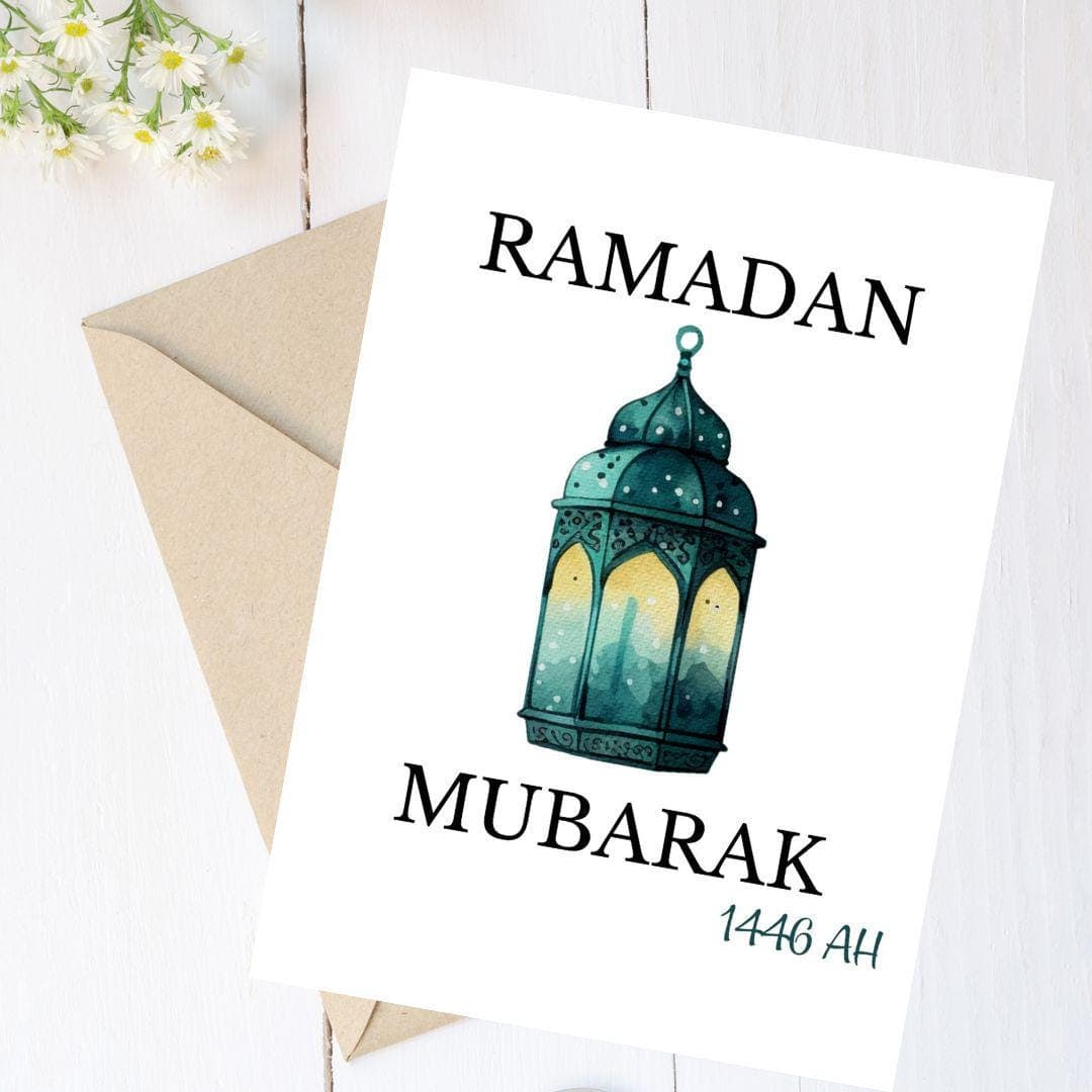Ramadan Mubarak Lantern Greeting Card/envelope, Aesthetic Ramadan Greeting Card,Ramadan Kareem, Ramadan 2025,Islamic Gifts, Eid cards