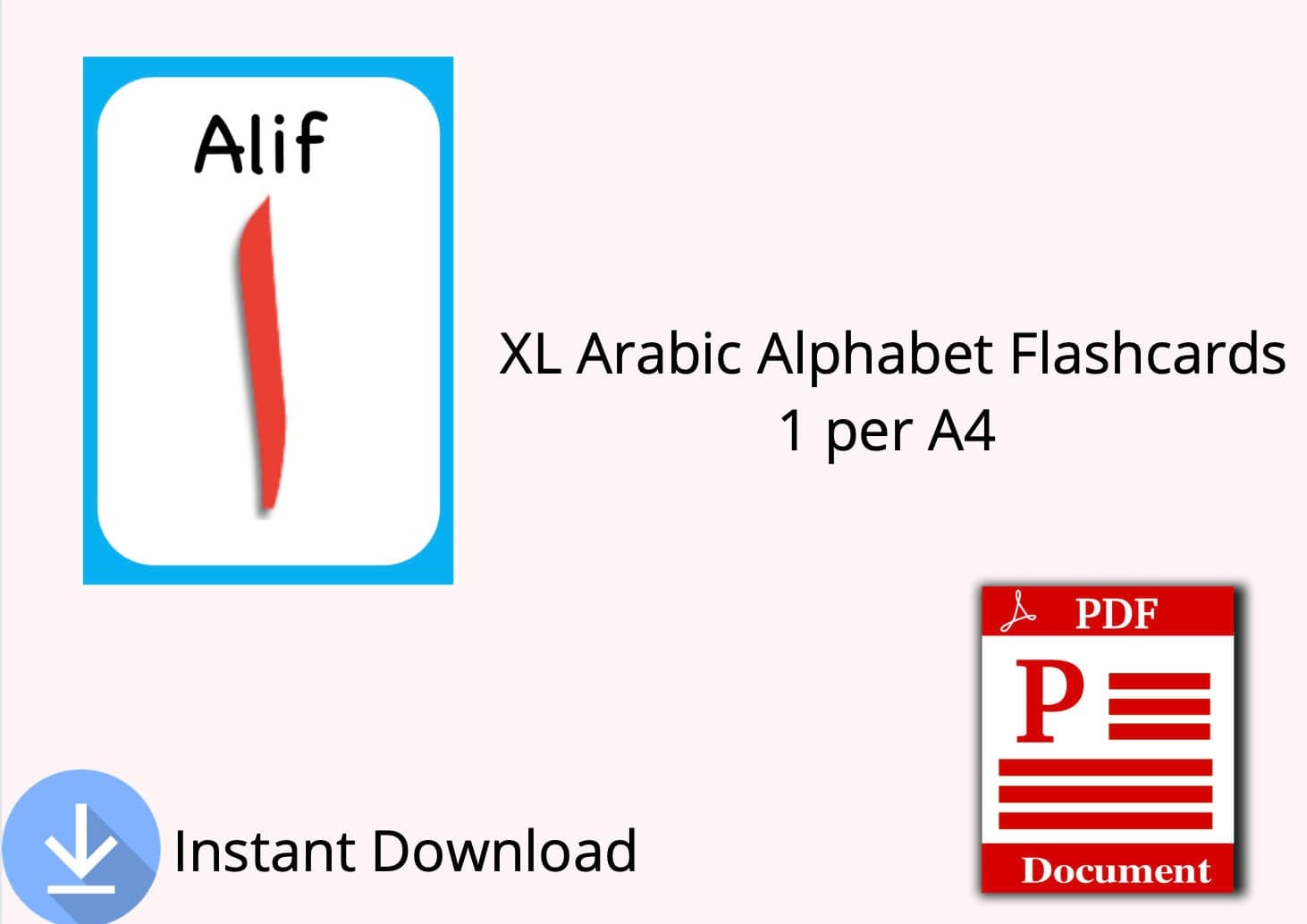 XL ARABIC alphabet flashcards! Alif Ba Ta, Eid Gift, Learn Arabic, printable, alphabet letters, Islam, homeschool, Qur'an,- Instant Download