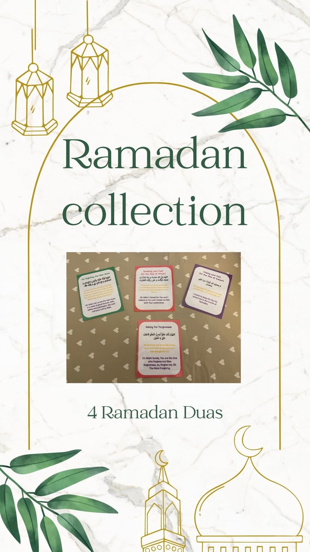 4 Ramadan Duas! Flashcard Set! Muslim homeschool, islamic learning, islamic flashcards, Duas, eid gift. Ramadan for kids, ramadan gift.