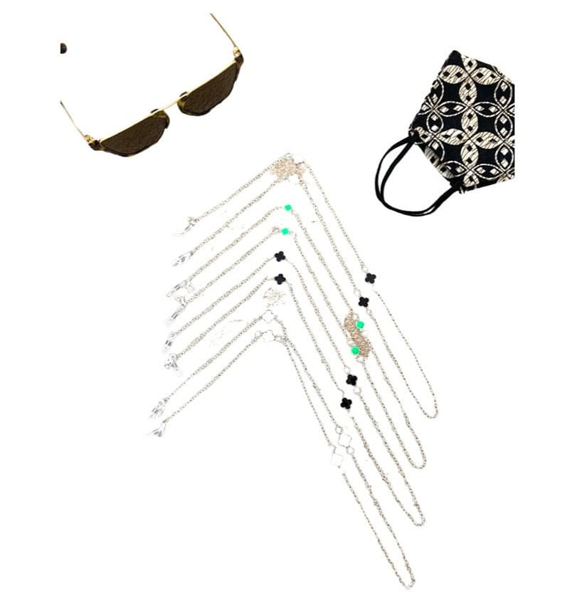 Silver Lucky Clover Glasses Chain: Sunglasses Lanyard, Face Mask Connector - image 3