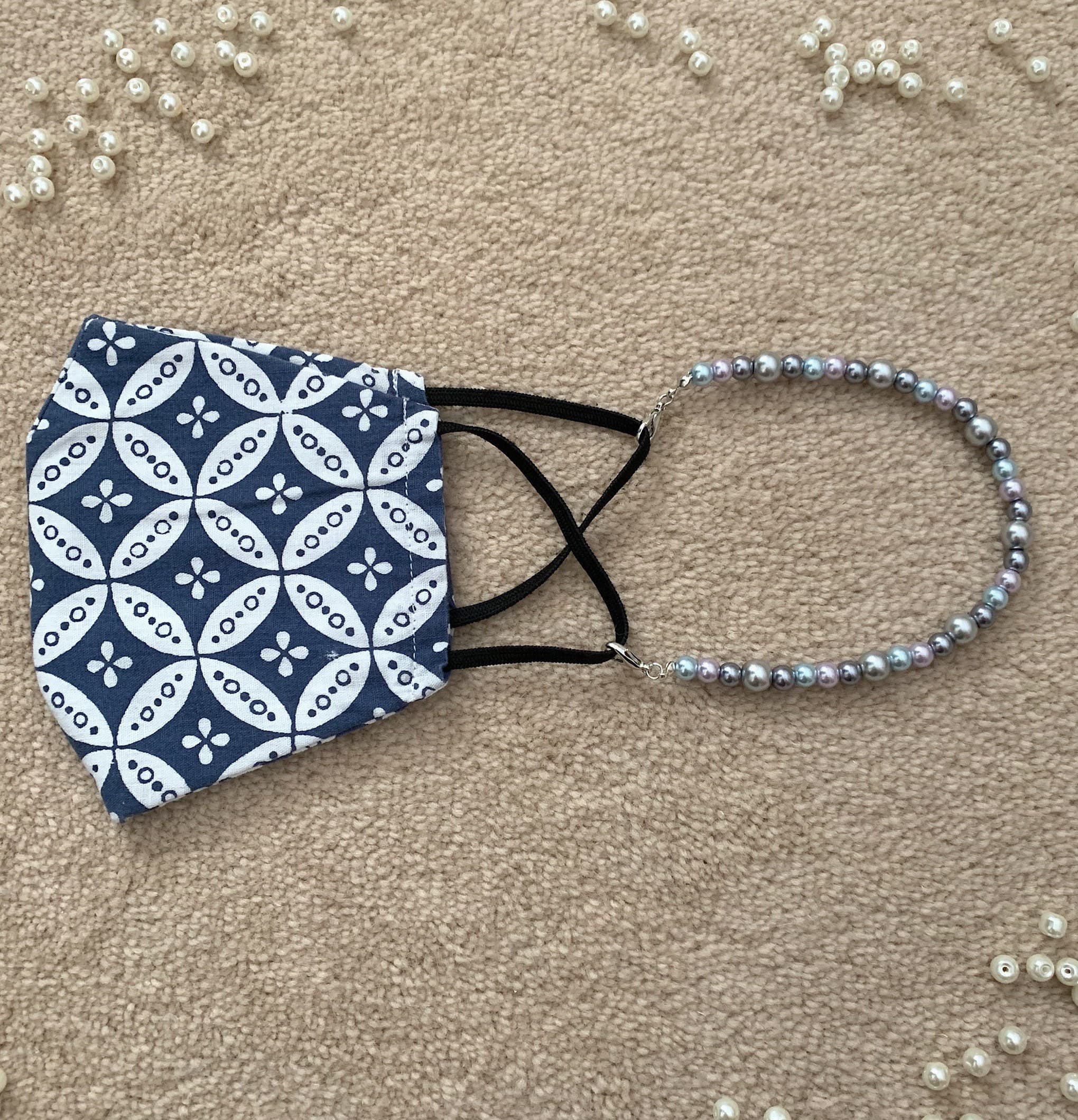 Handmade Beaded Hijab Mask Chain: Silver Pearl Ear Saver - image 4