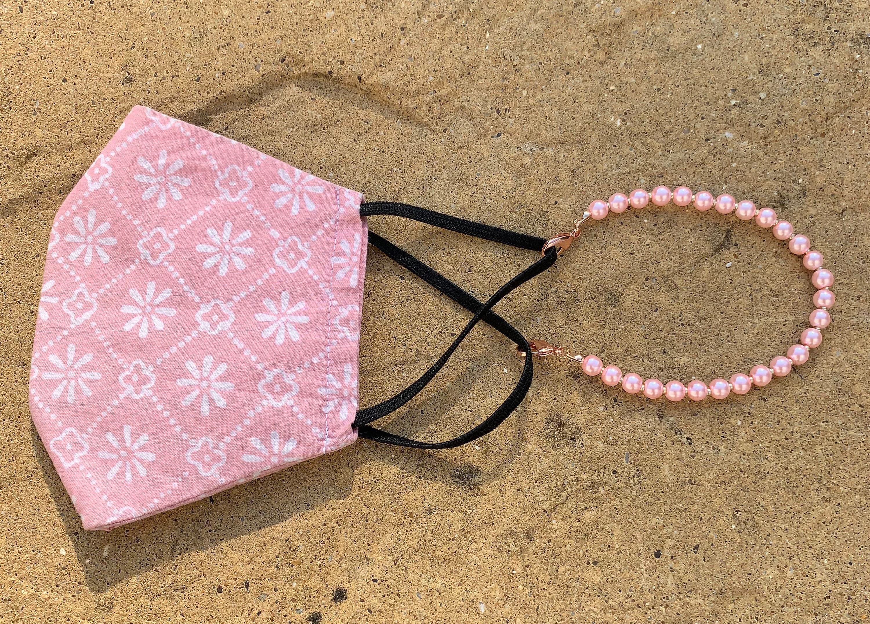 Handmade Pink Bead Hijab Mask Chain: Rose Gold Ear Saver - image 4